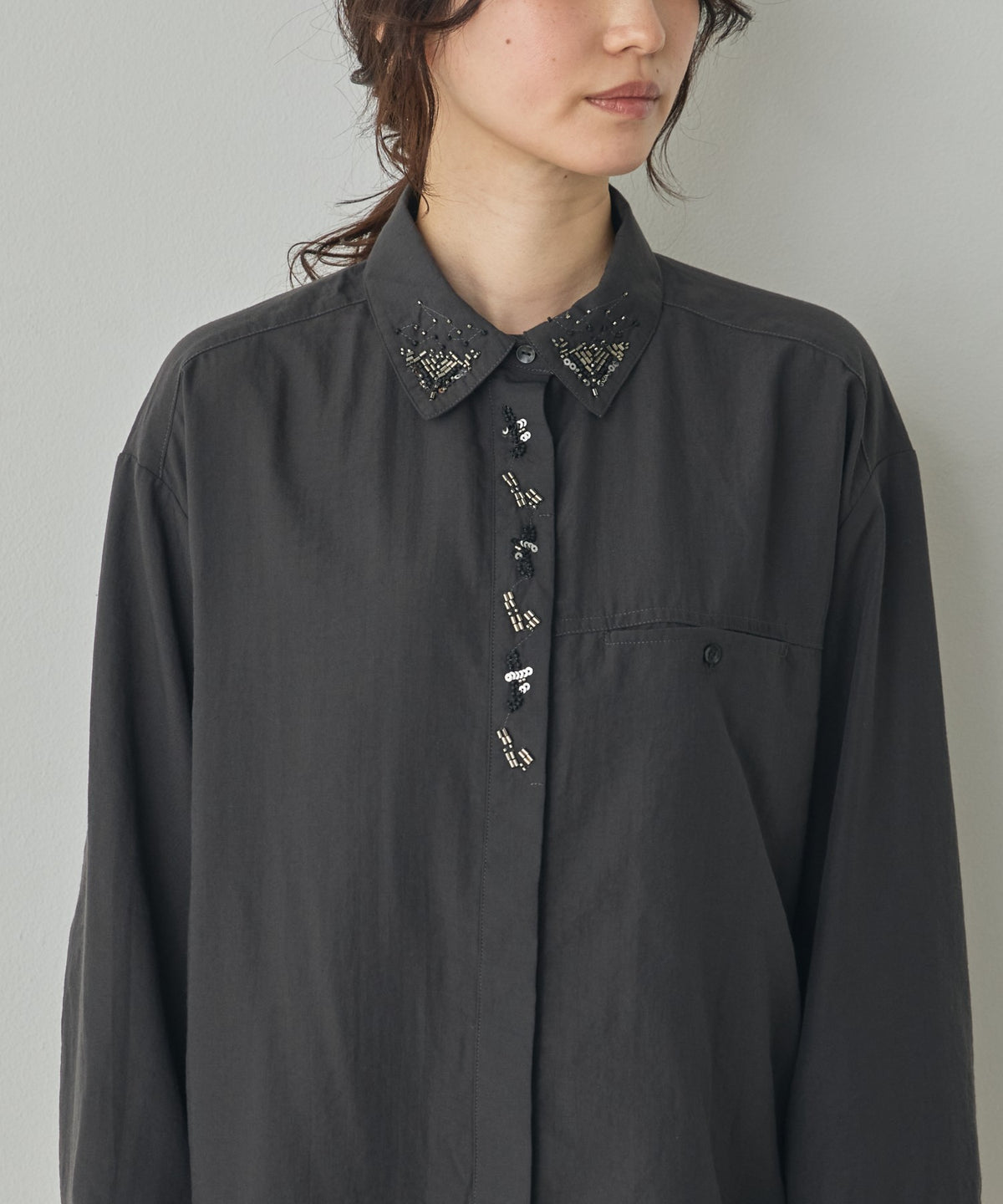 BEADED EMBROIDERED SHIRT