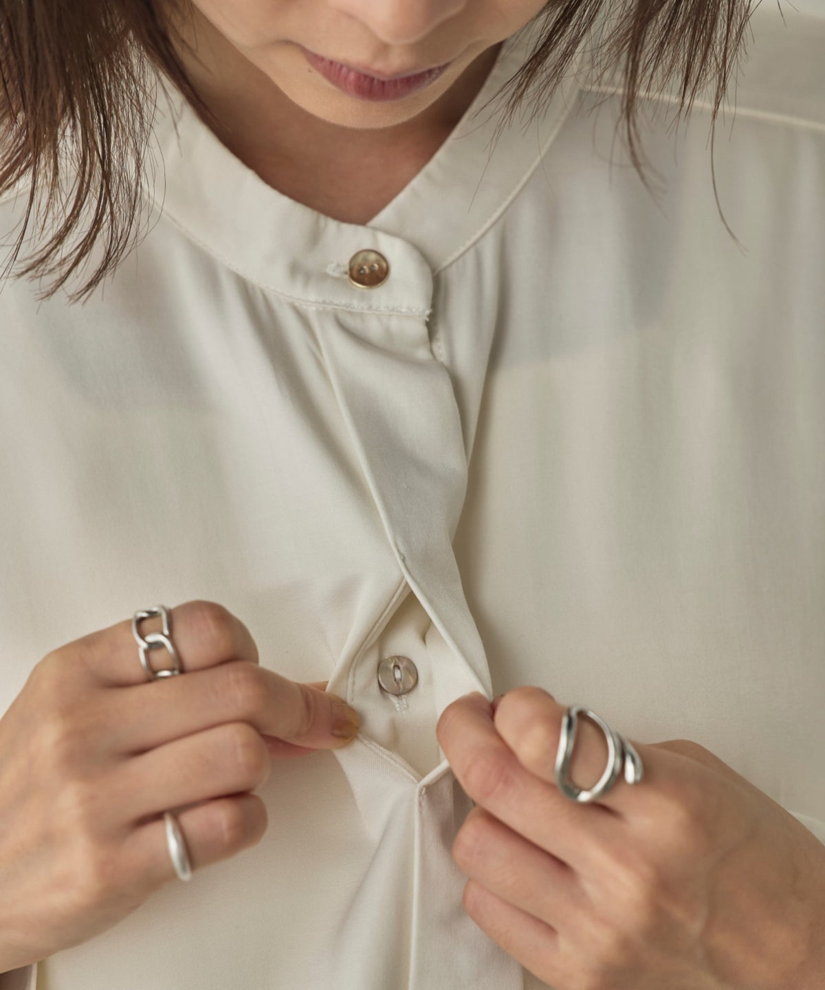 2-WAY CUPRA-LIKE BAND COLLAR SHIRT