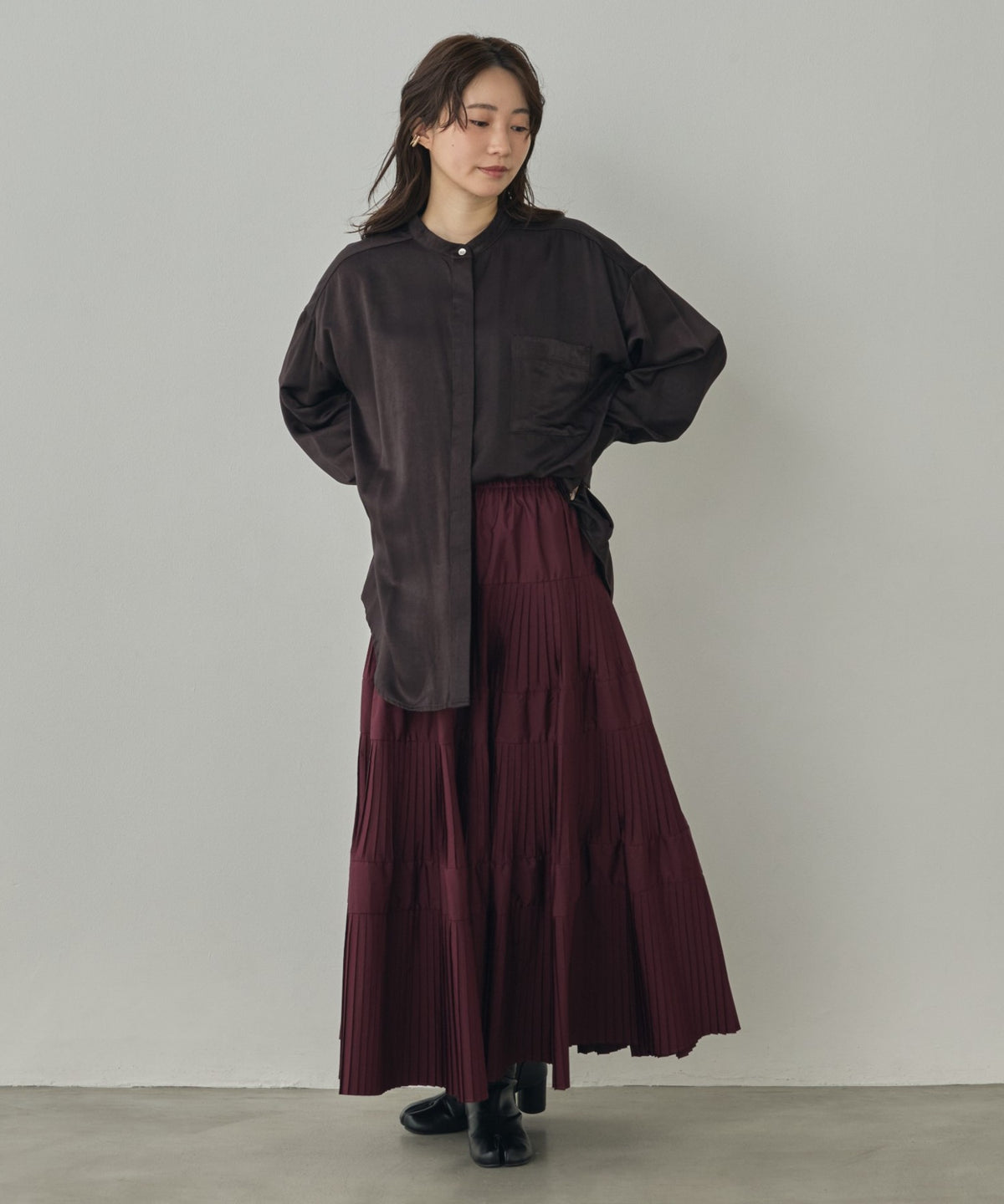 2-WAY CUPRA-LIKE BAND COLLAR SHIRT