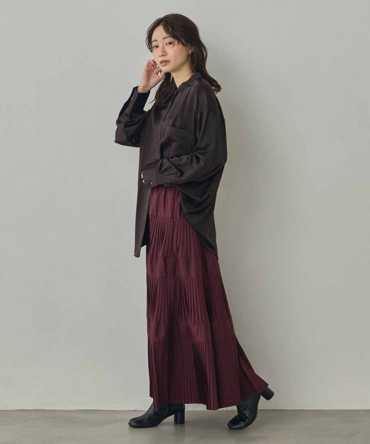 2-WAY CUPRA-LIKE BAND COLLAR SHIRT