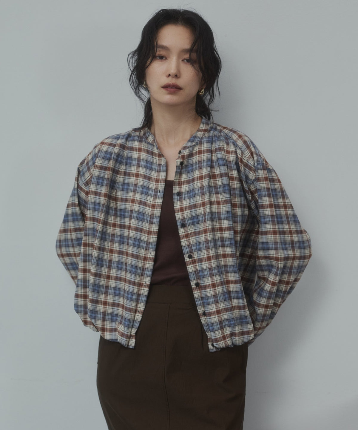 CHECK-FRONT SHIRT