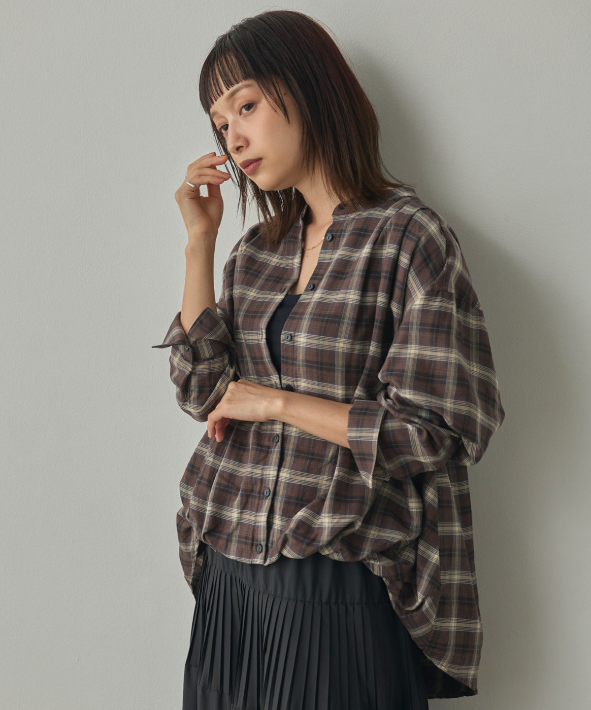 CHECK-FRONT SHIRT