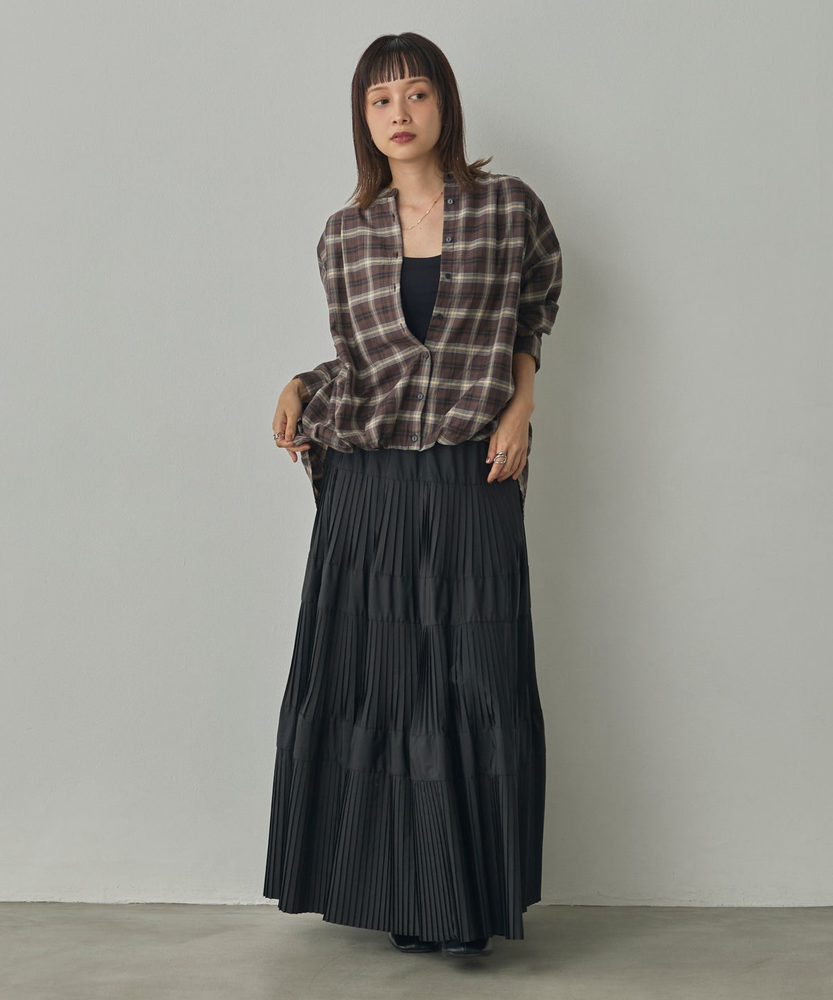 CHECK-FRONT SHIRT