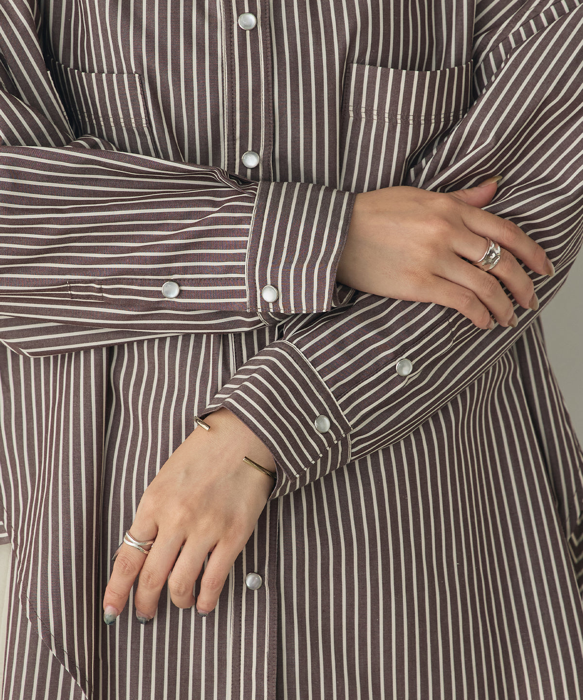 YARN-DYED STRIPED OVERSHIRT