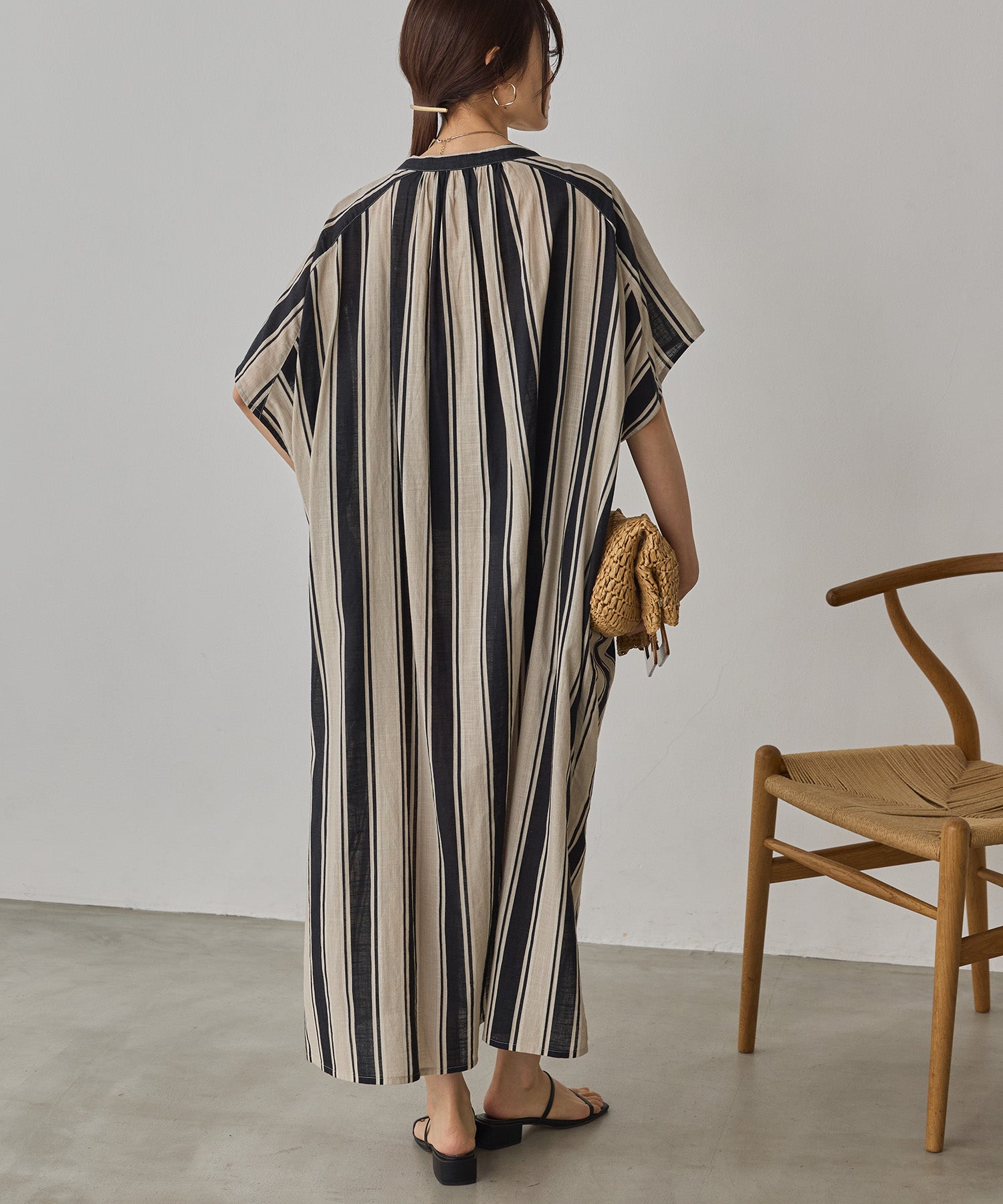 COTTON SLUB STRIPED DRESS