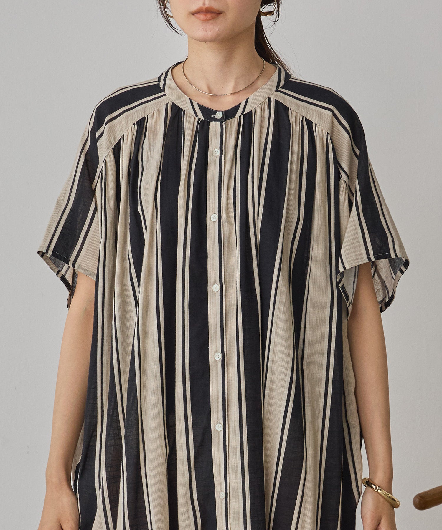 COTTON SLUB STRIPED DRESS