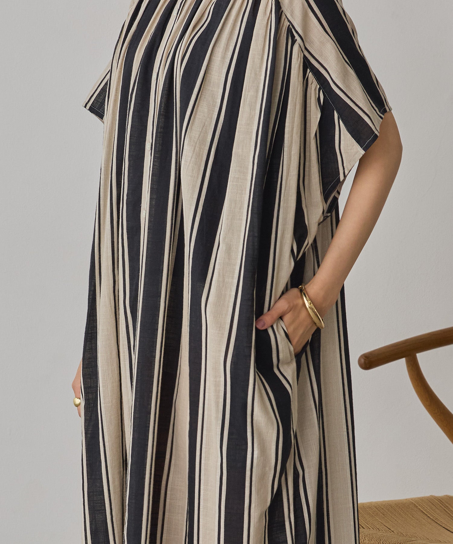 COTTON SLUB STRIPED DRESS