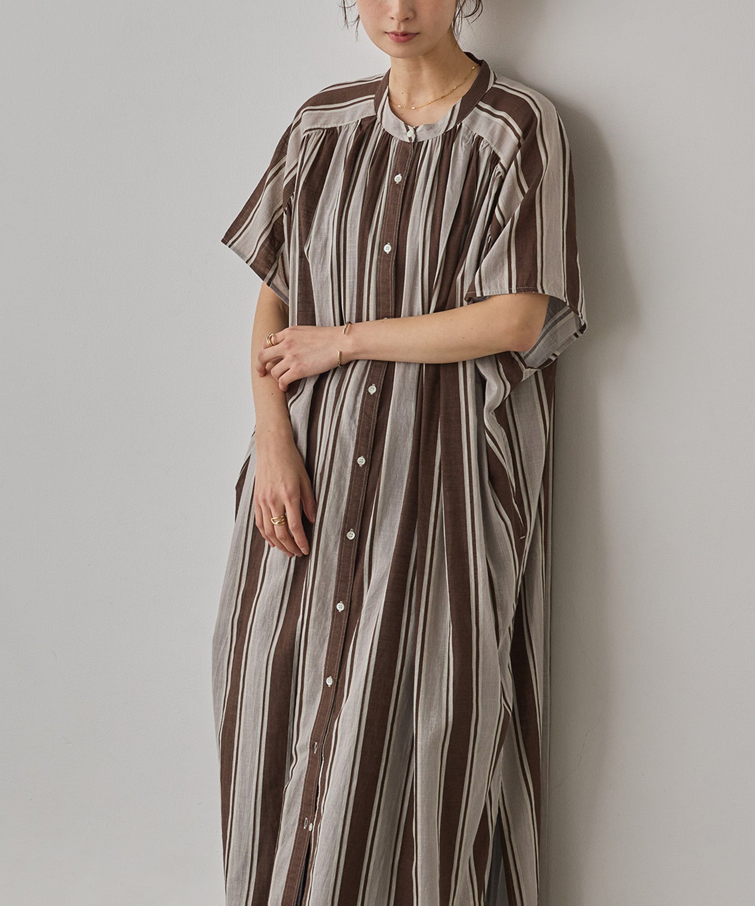 COTTON SLUB STRIPED DRESS
