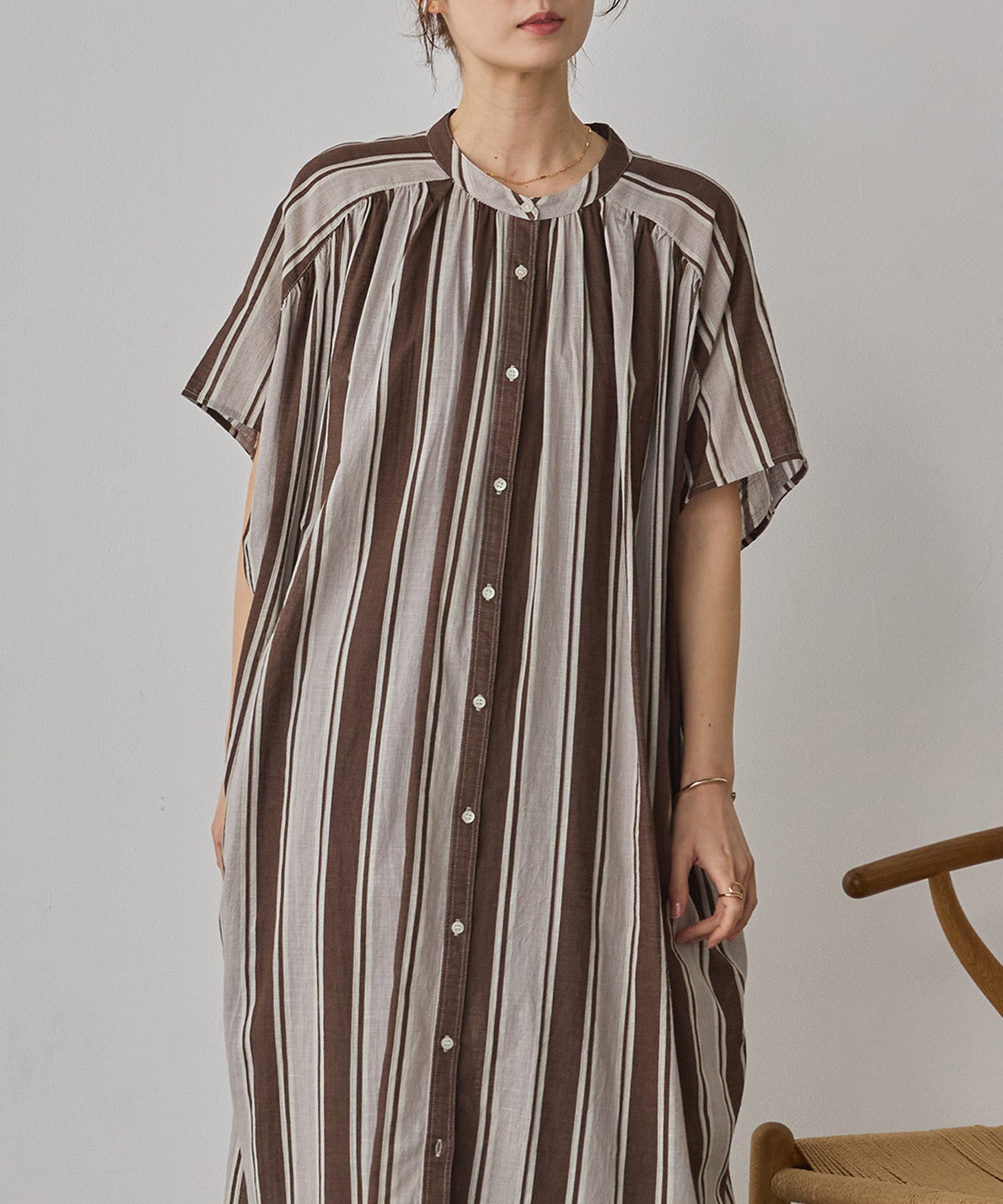 COTTON SLUB STRIPED DRESS