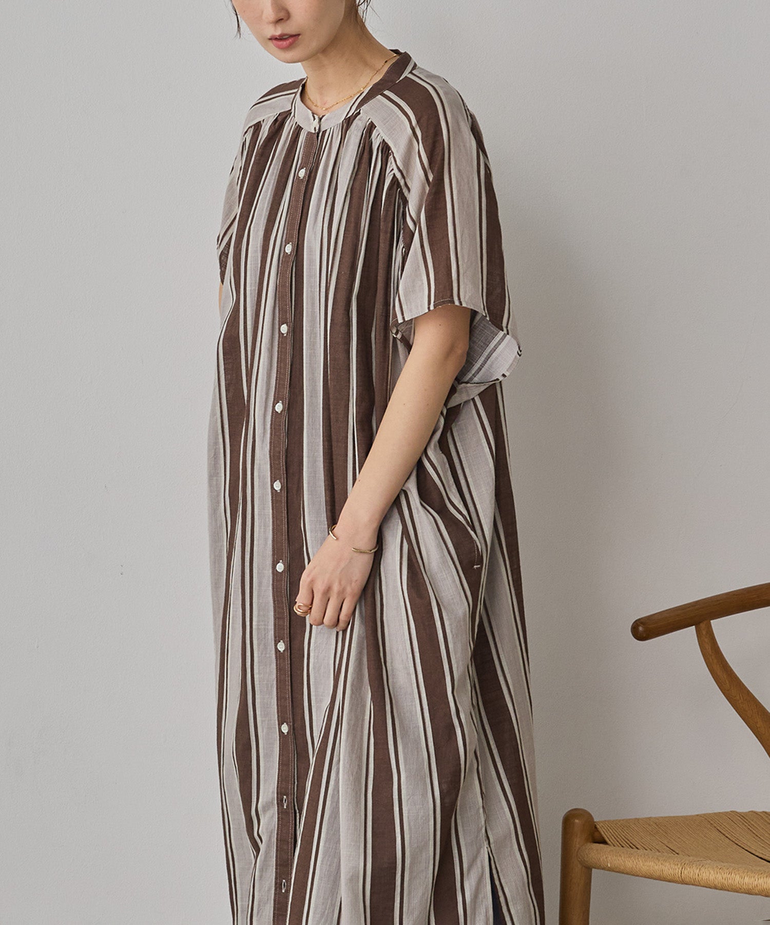 COTTON SLUB STRIPED DRESS