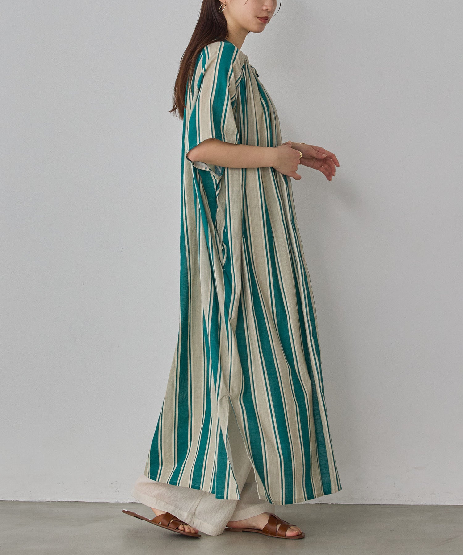 COTTON SLUB STRIPED DRESS