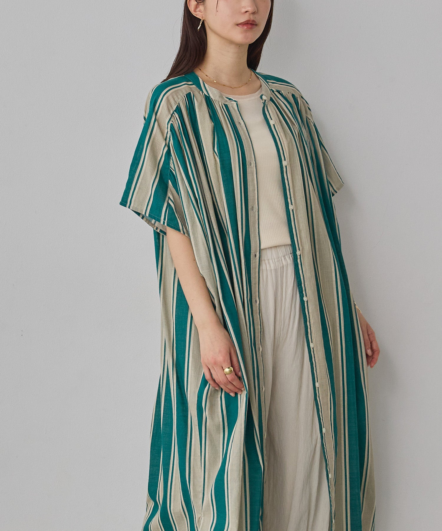 COTTON SLUB STRIPED DRESS