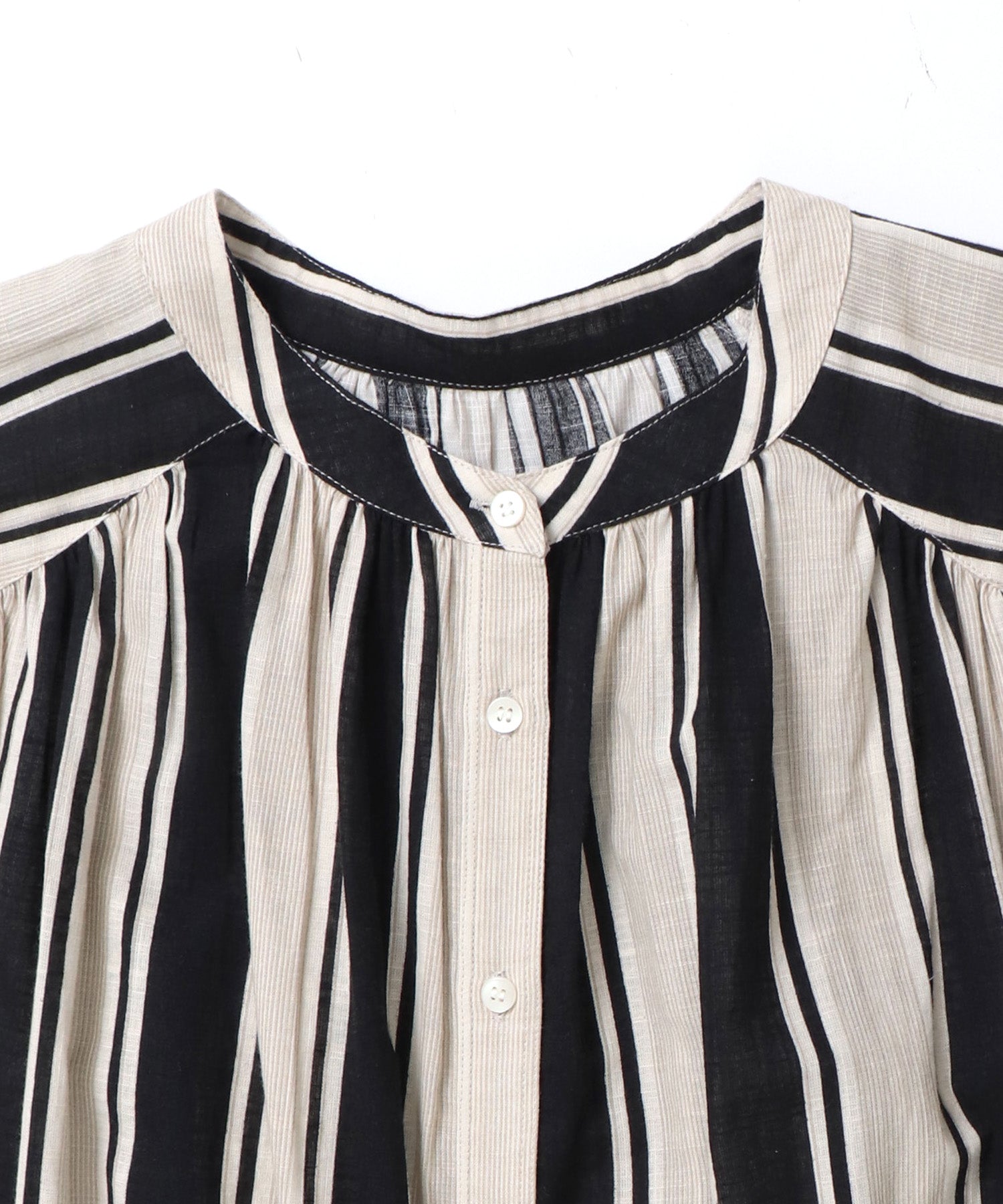 COTTON SLUB STRIPED BLOUSE