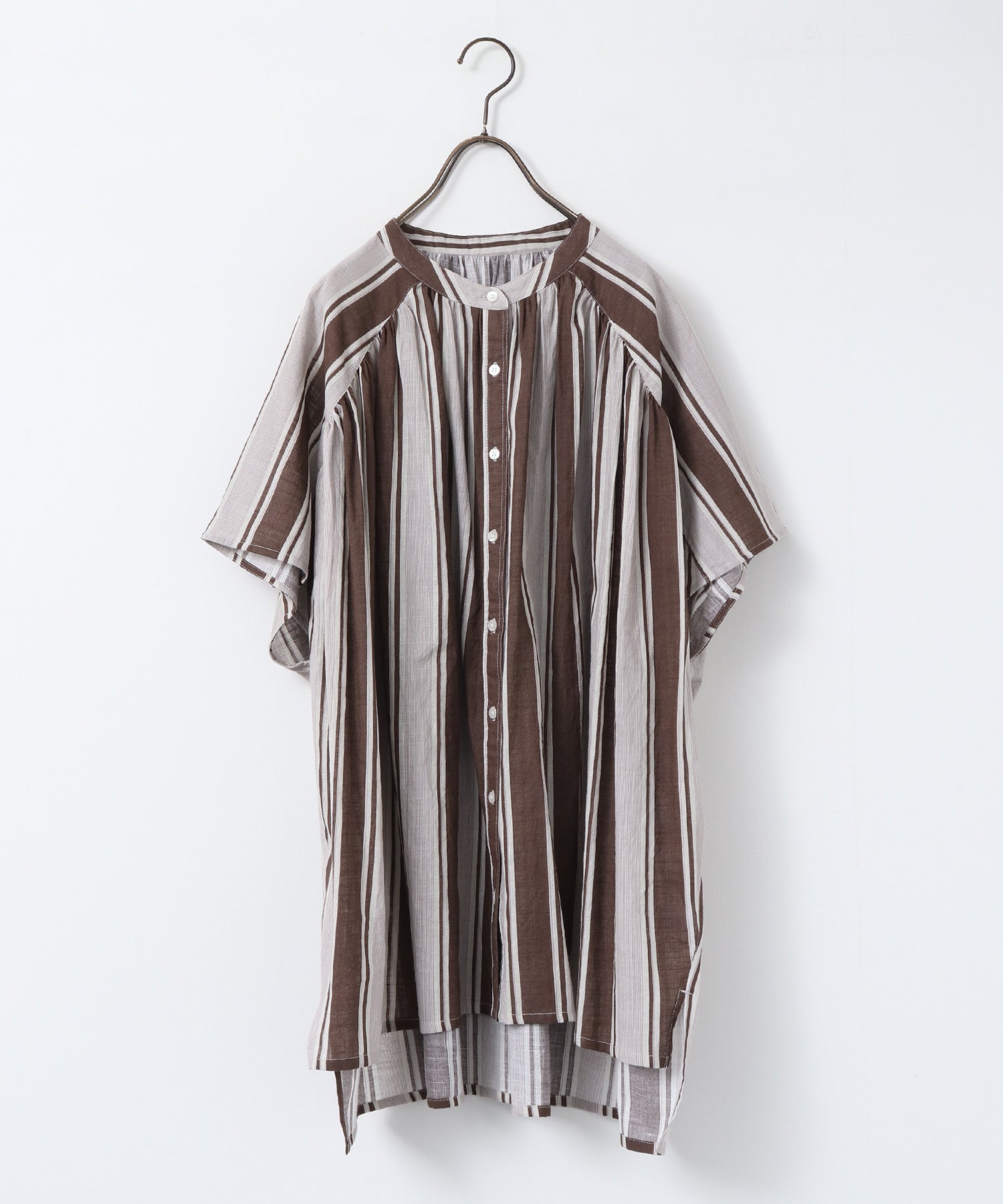 COTTON SLUB STRIPED BLOUSE