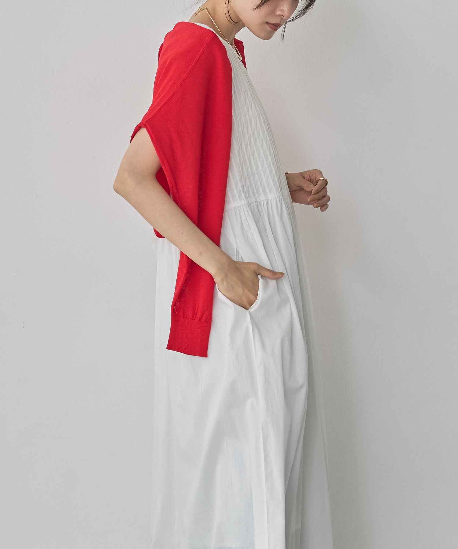 PINTUCK SLEEVELESS DRESS