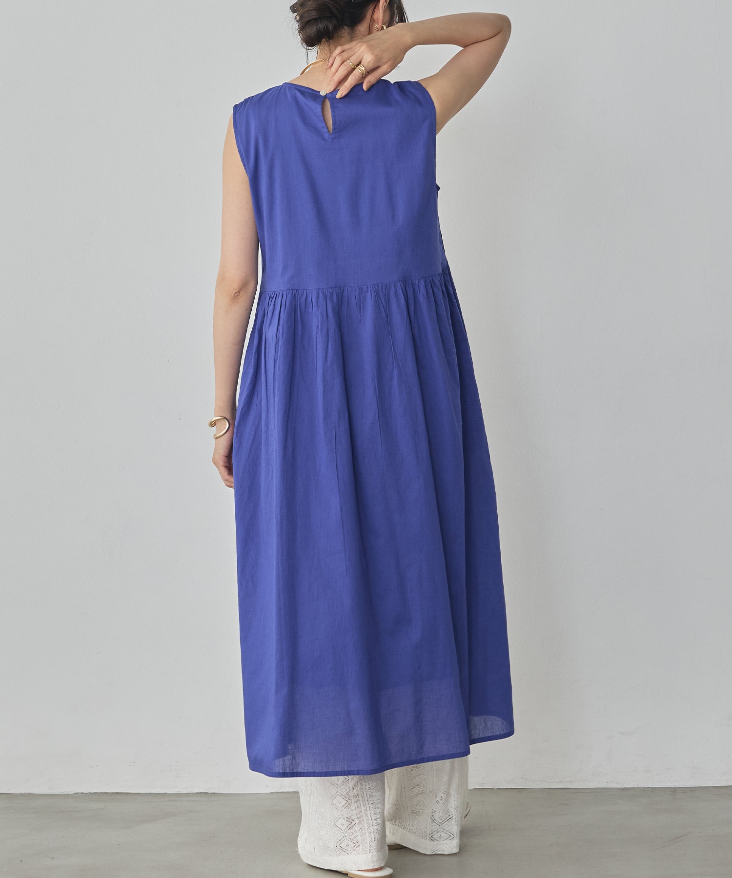 PINTUCK SLEEVELESS DRESS