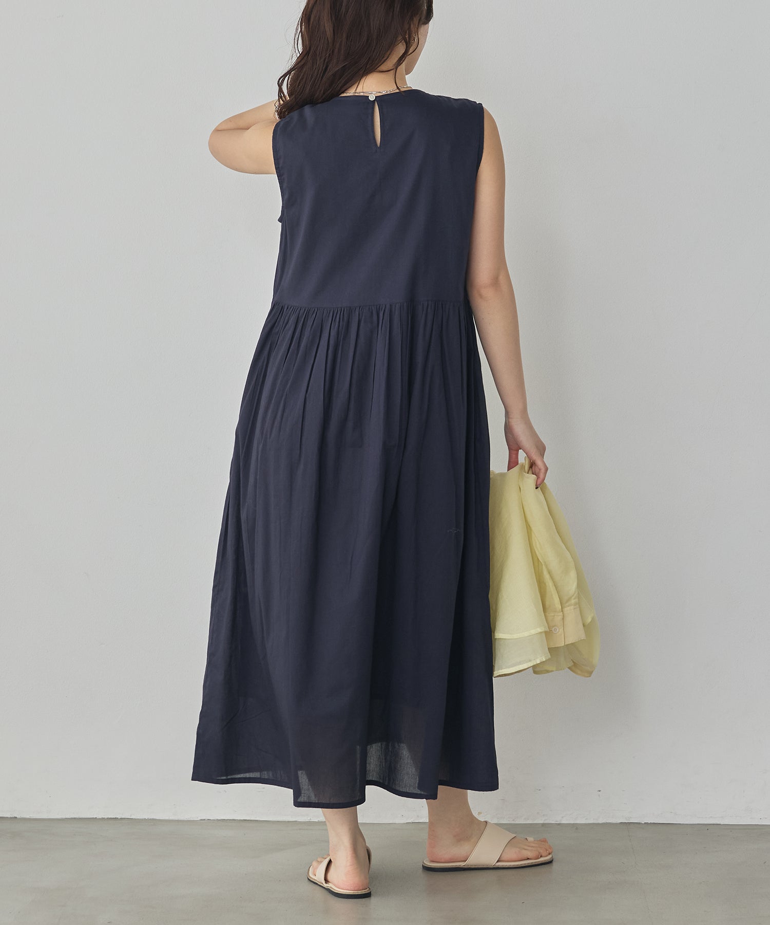 PINTUCK SLEEVELESS DRESS