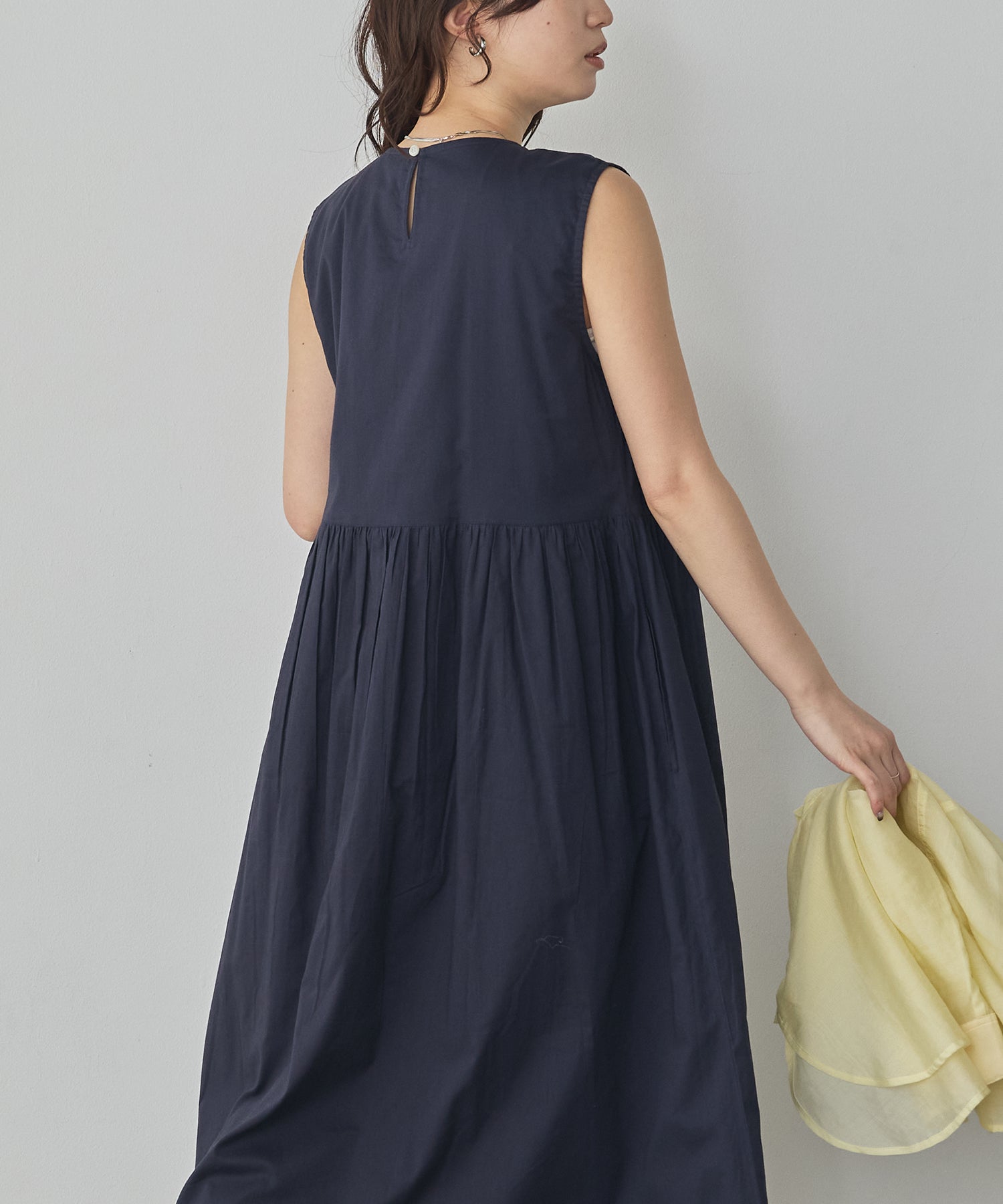 PINTUCK SLEEVELESS DRESS