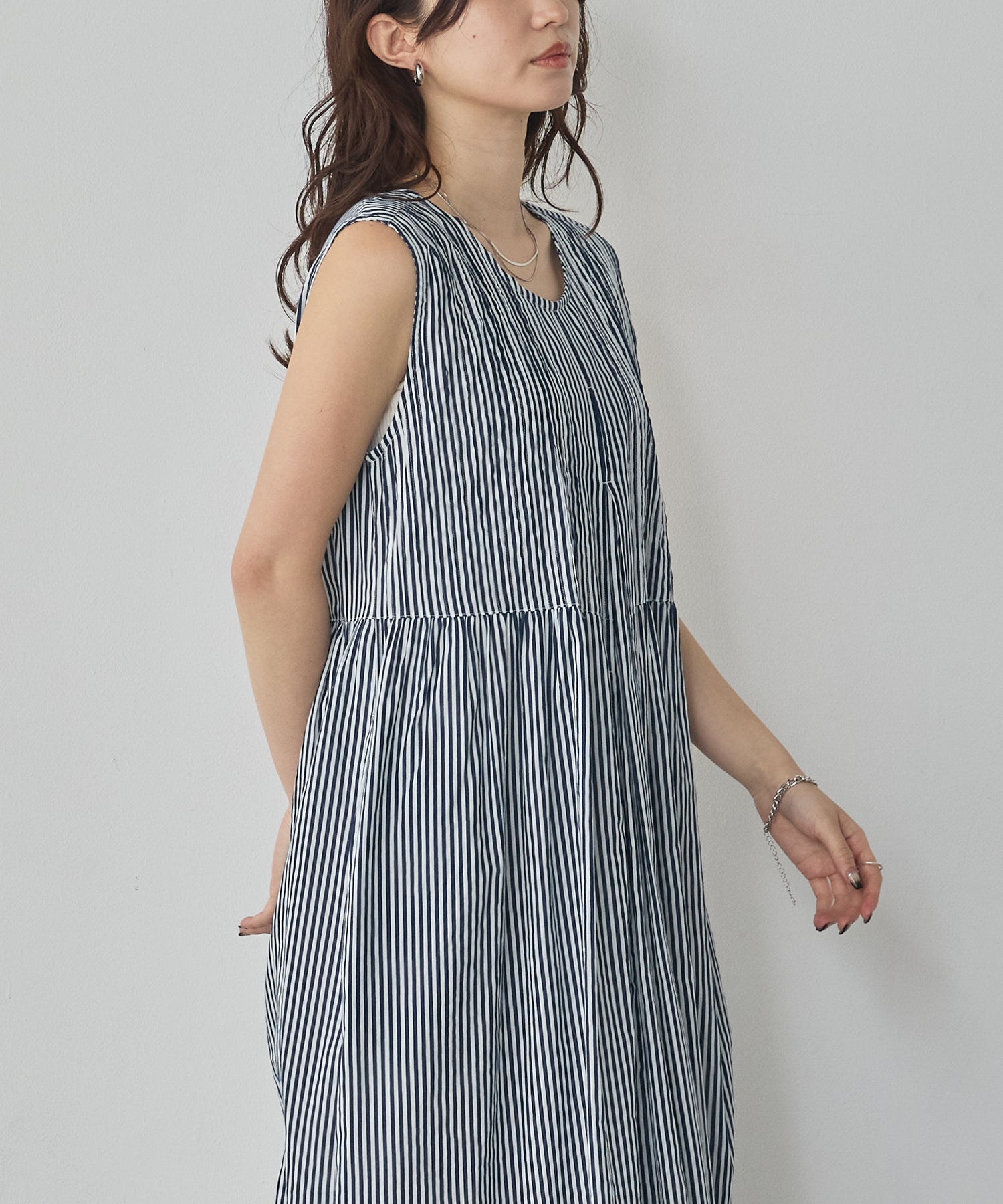 PINTUCK SLEEVELESS DRESS