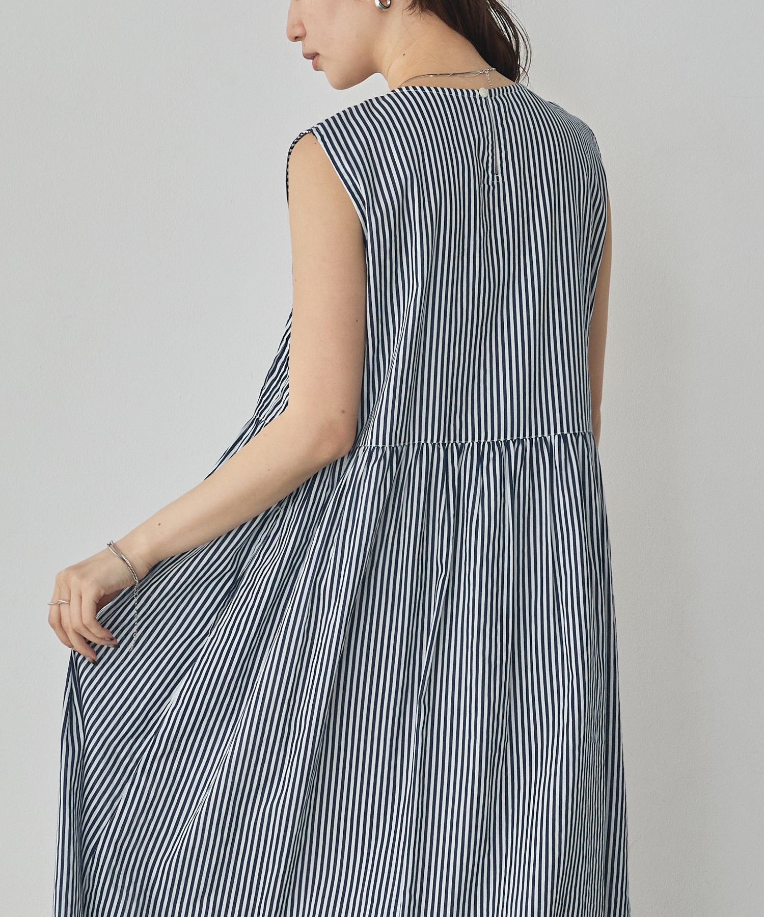 PINTUCK SLEEVELESS DRESS