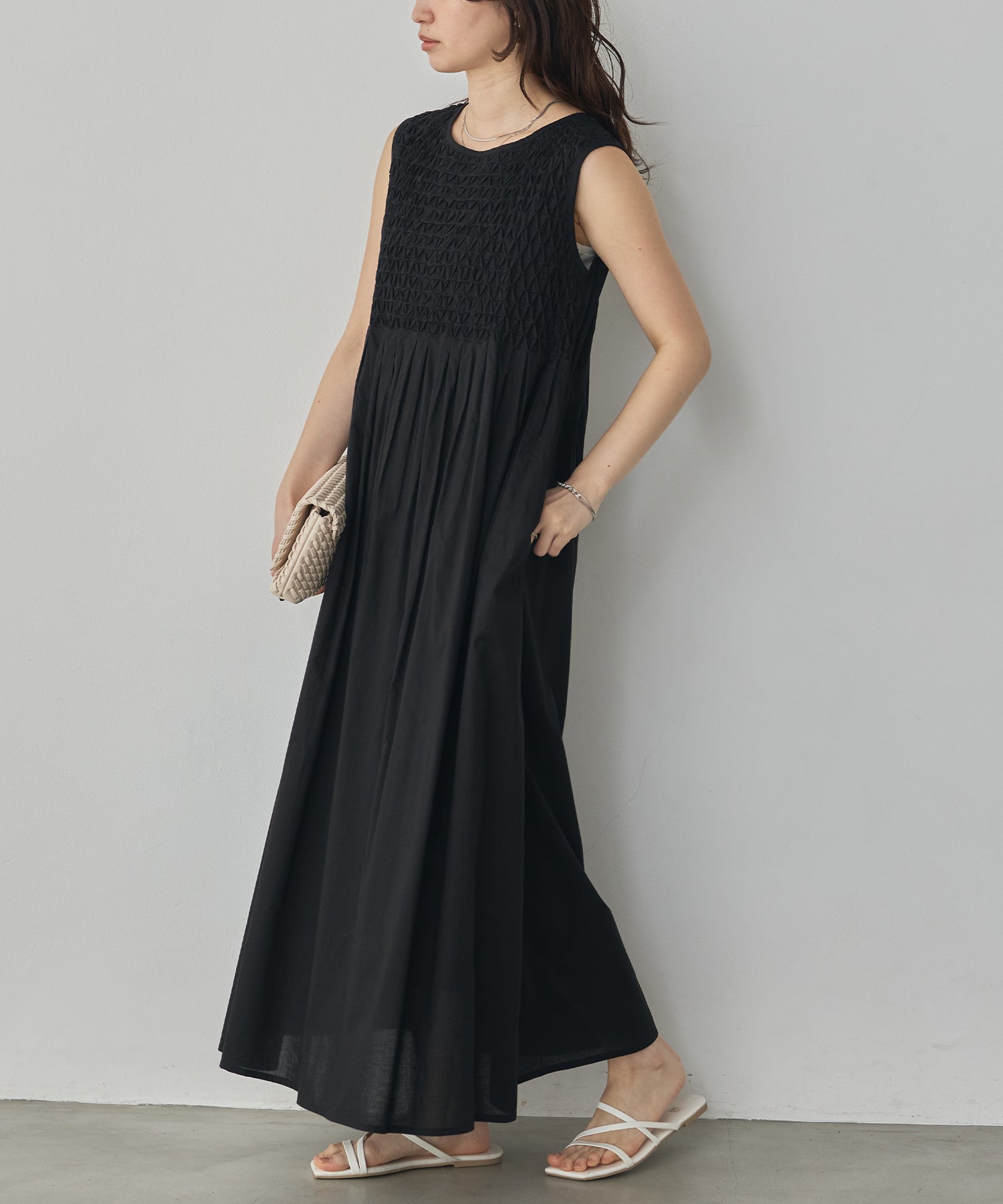 HAND-SMOCKED SLEEVELESS DRESS