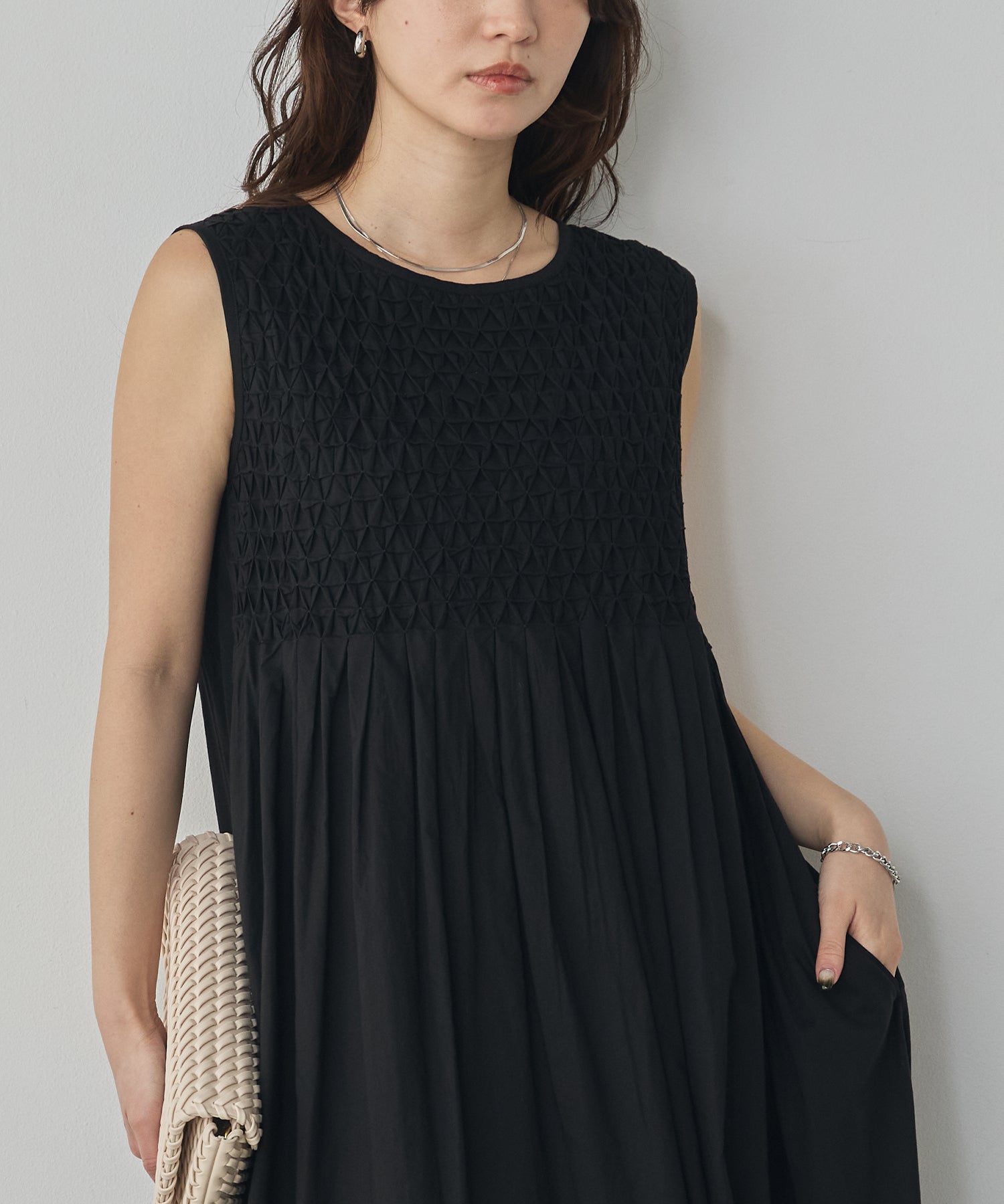 HAND-SMOCKED SLEEVELESS DRESS