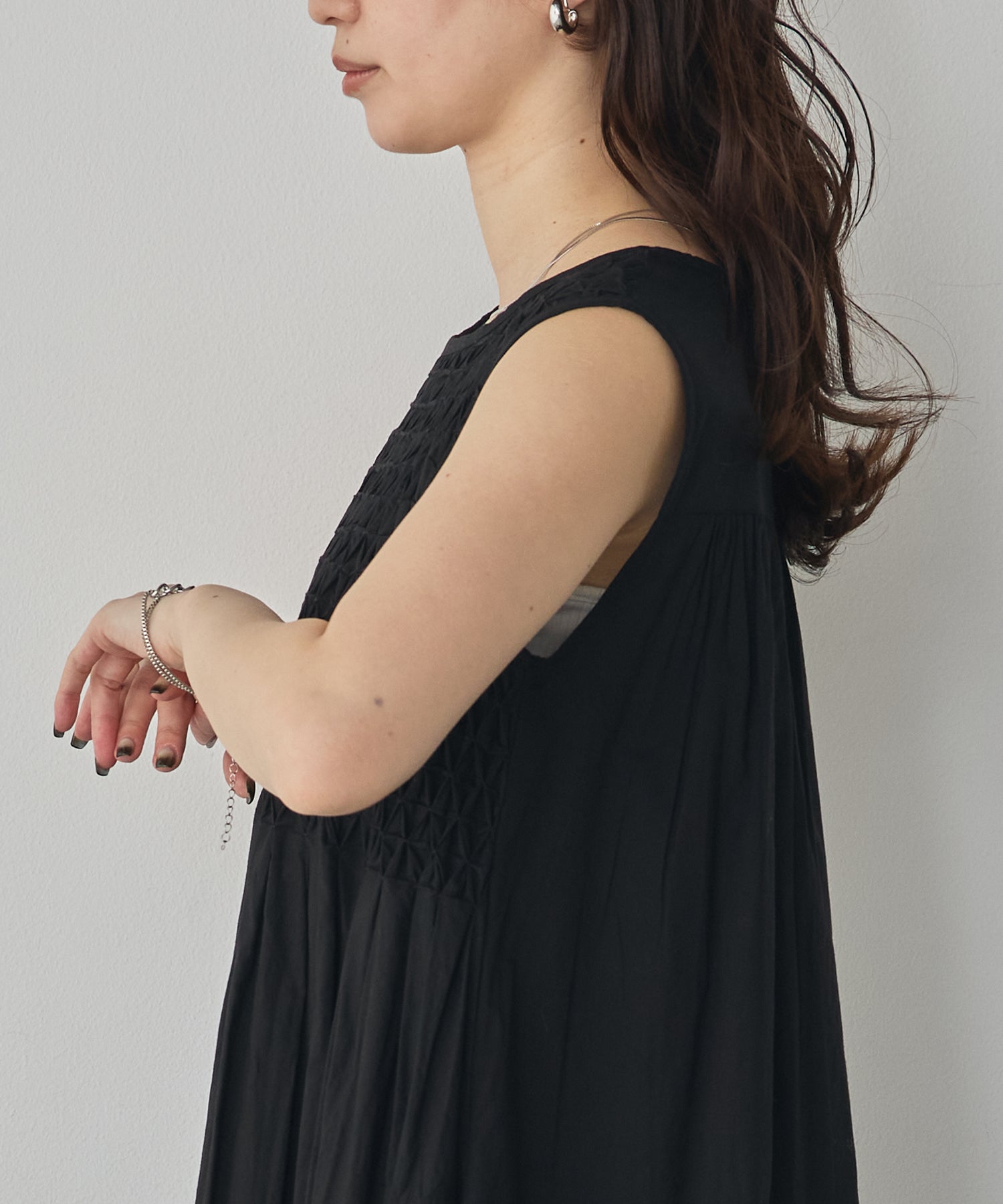 HAND-SMOCKED SLEEVELESS DRESS