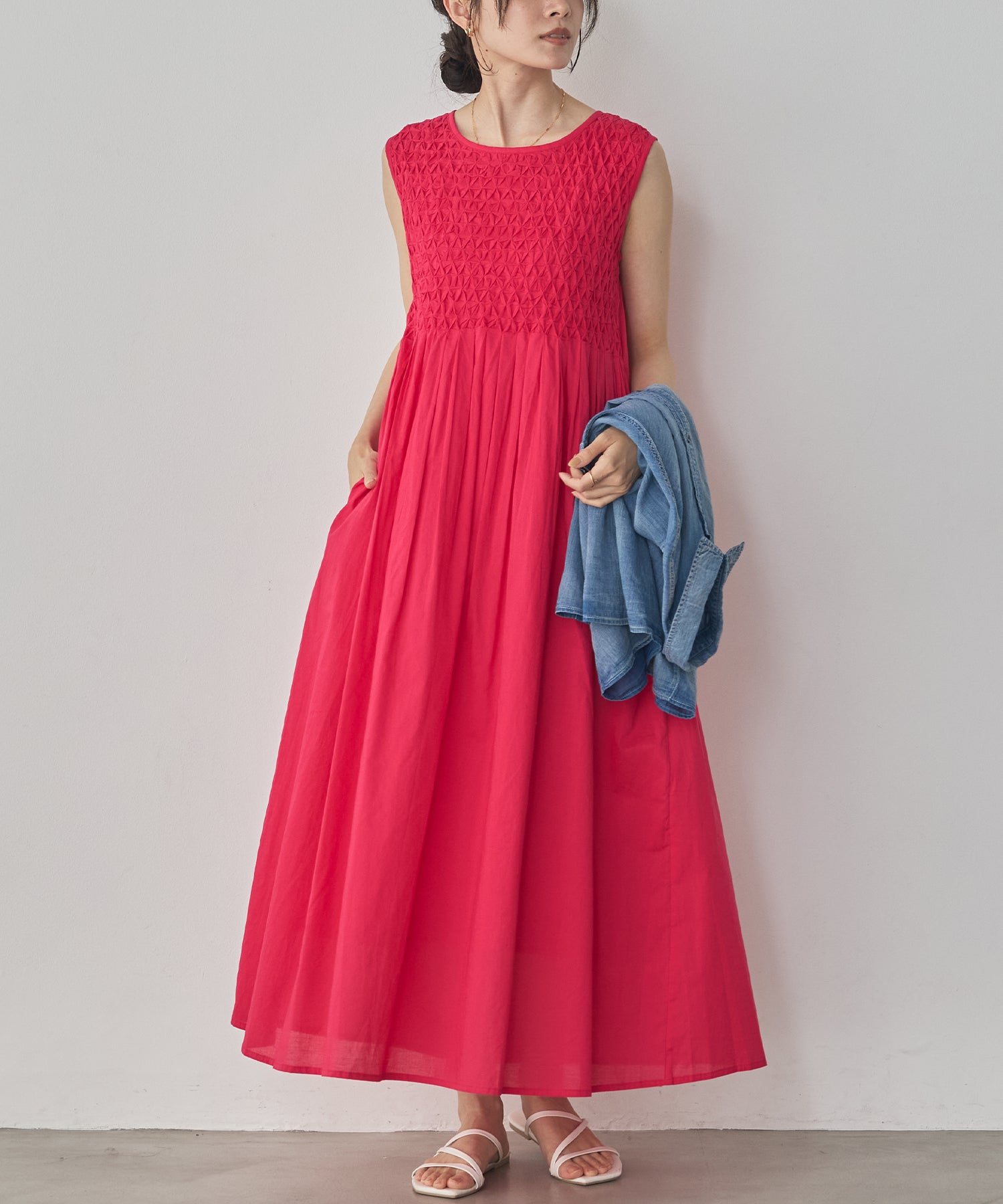 HAND-SMOCKED SLEEVELESS DRESS