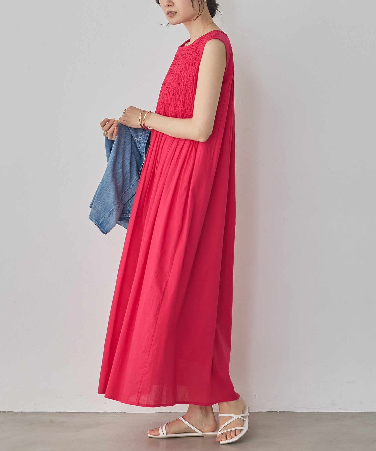 HAND-SMOCKED SLEEVELESS DRESS