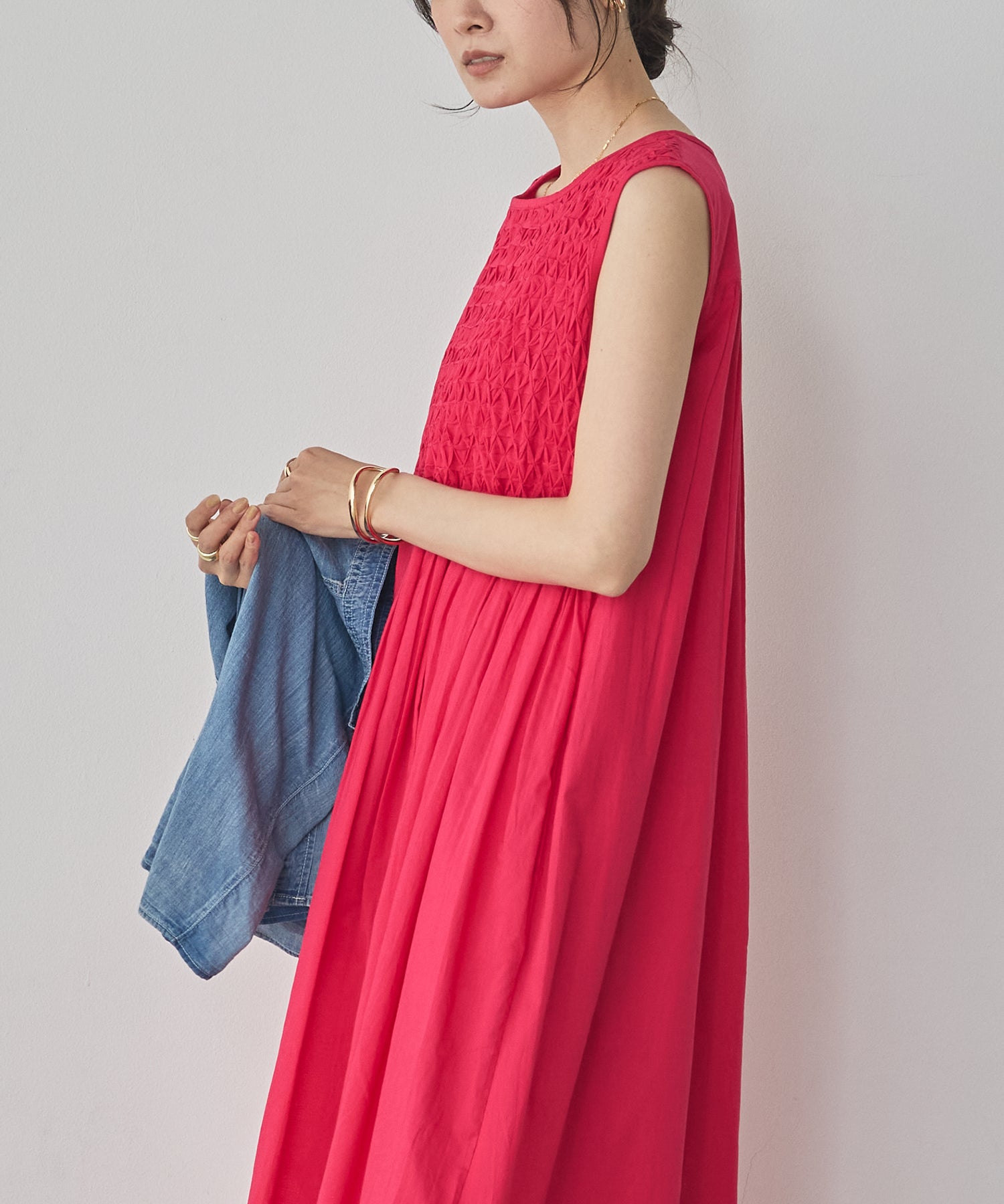 HAND-SMOCKED SLEEVELESS DRESS