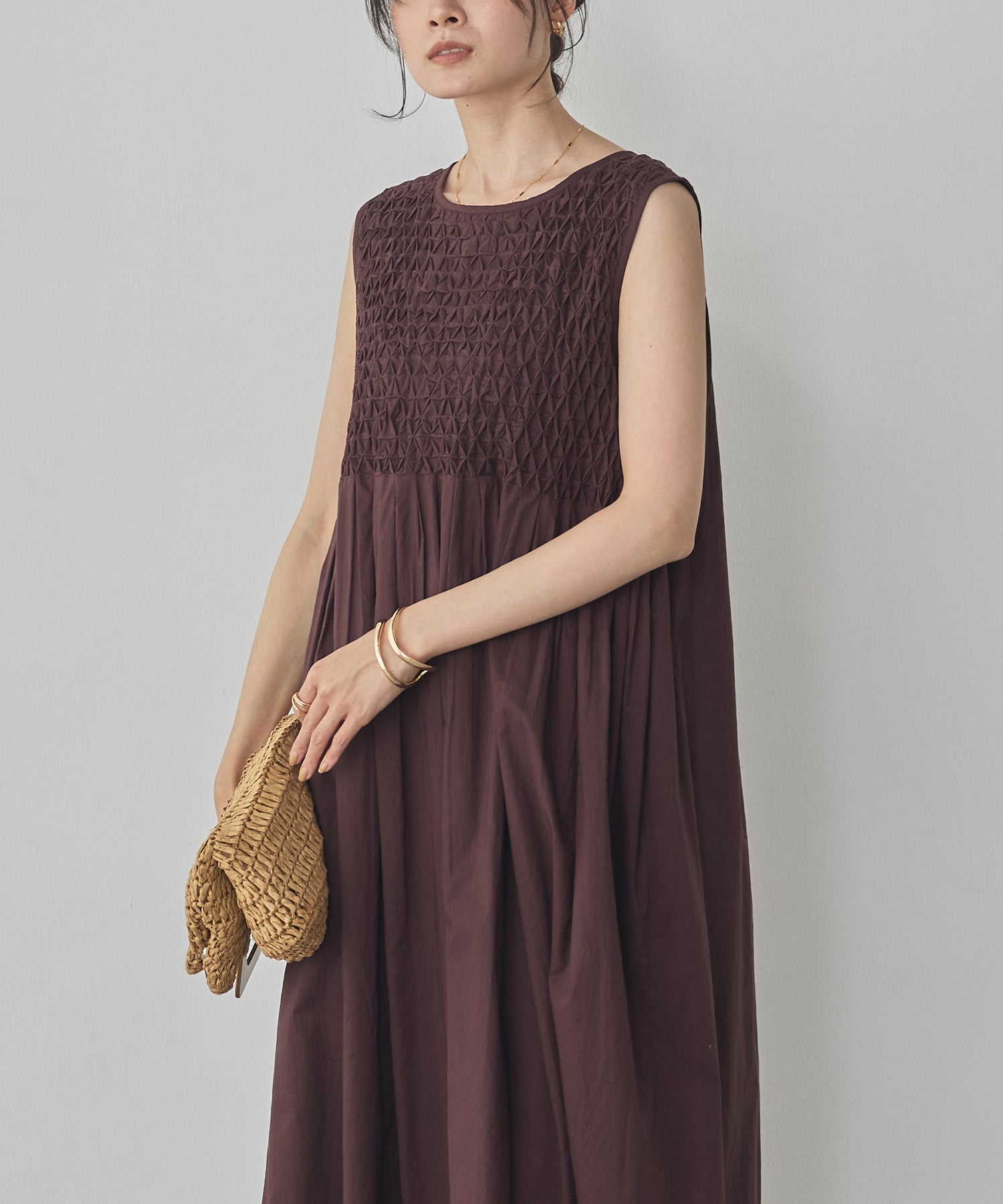 HAND-SMOCKED SLEEVELESS DRESS