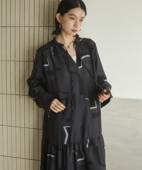 Georgette print dress