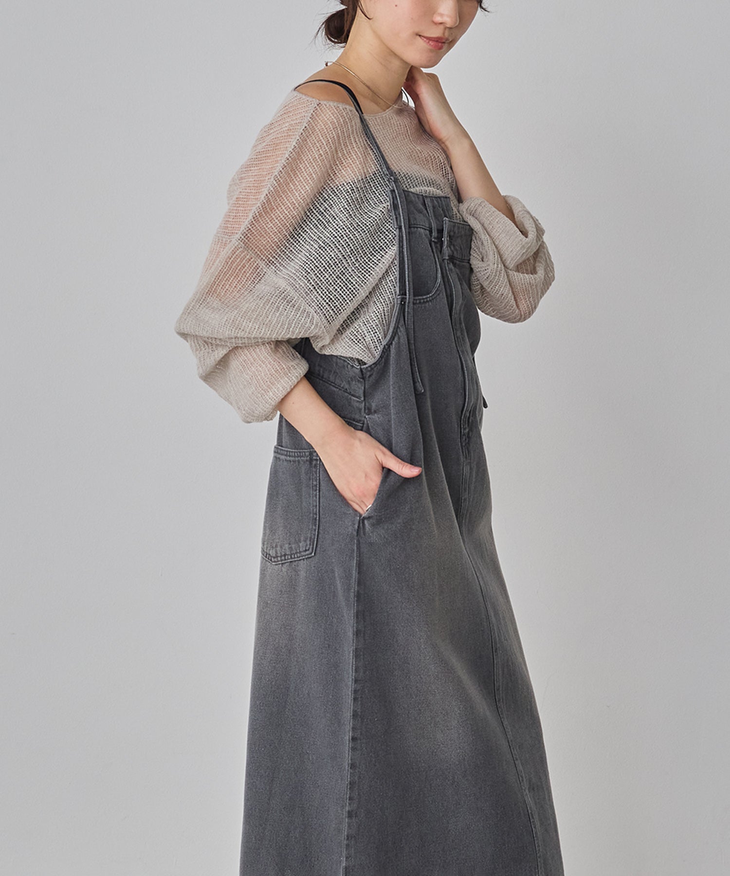 デニム/ツイル ジャンパースカート