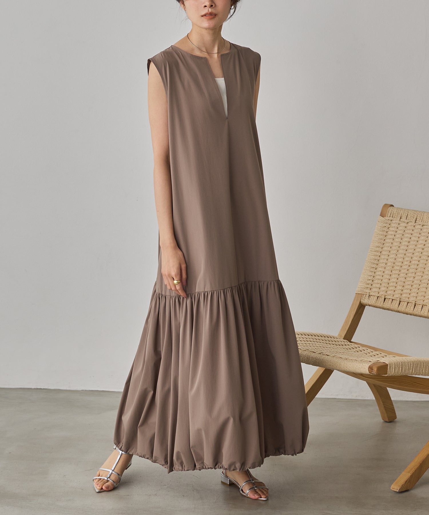[ICE TOUCH]2WAY DRAWSTRING DRESS