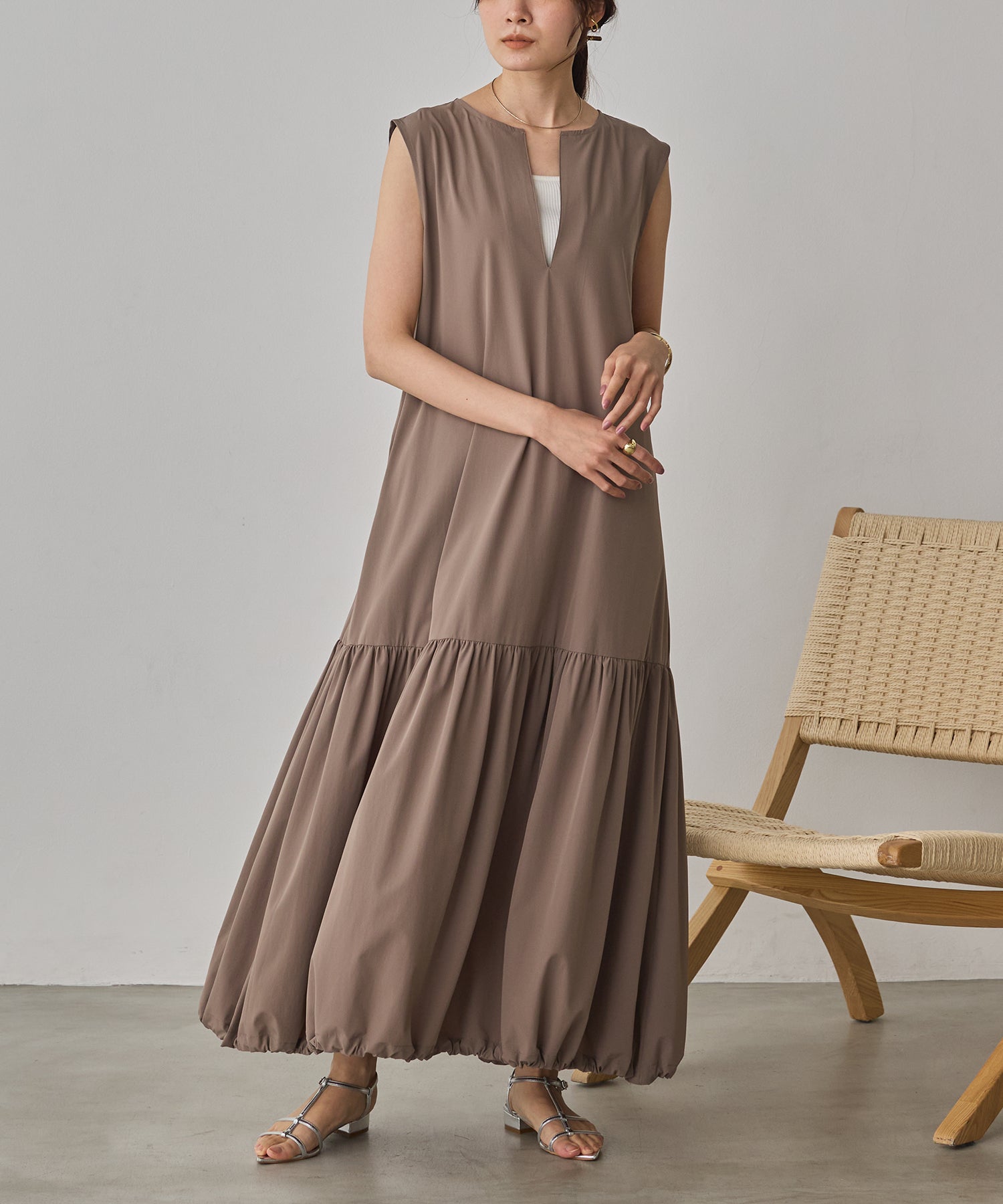 [ICE TOUCH]2WAY DRAWSTRING DRESS