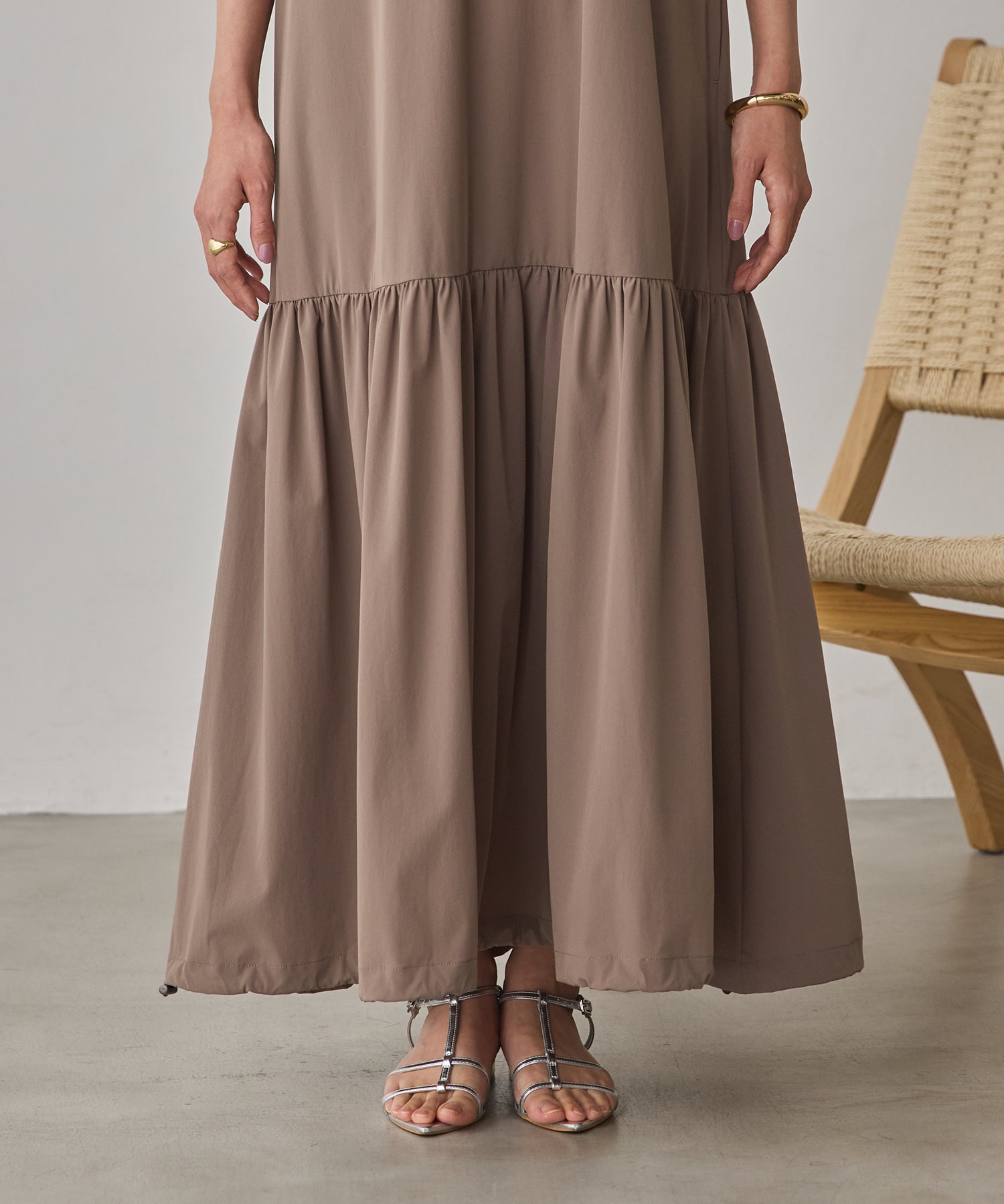 [ICE TOUCH]2WAY DRAWSTRING DRESS