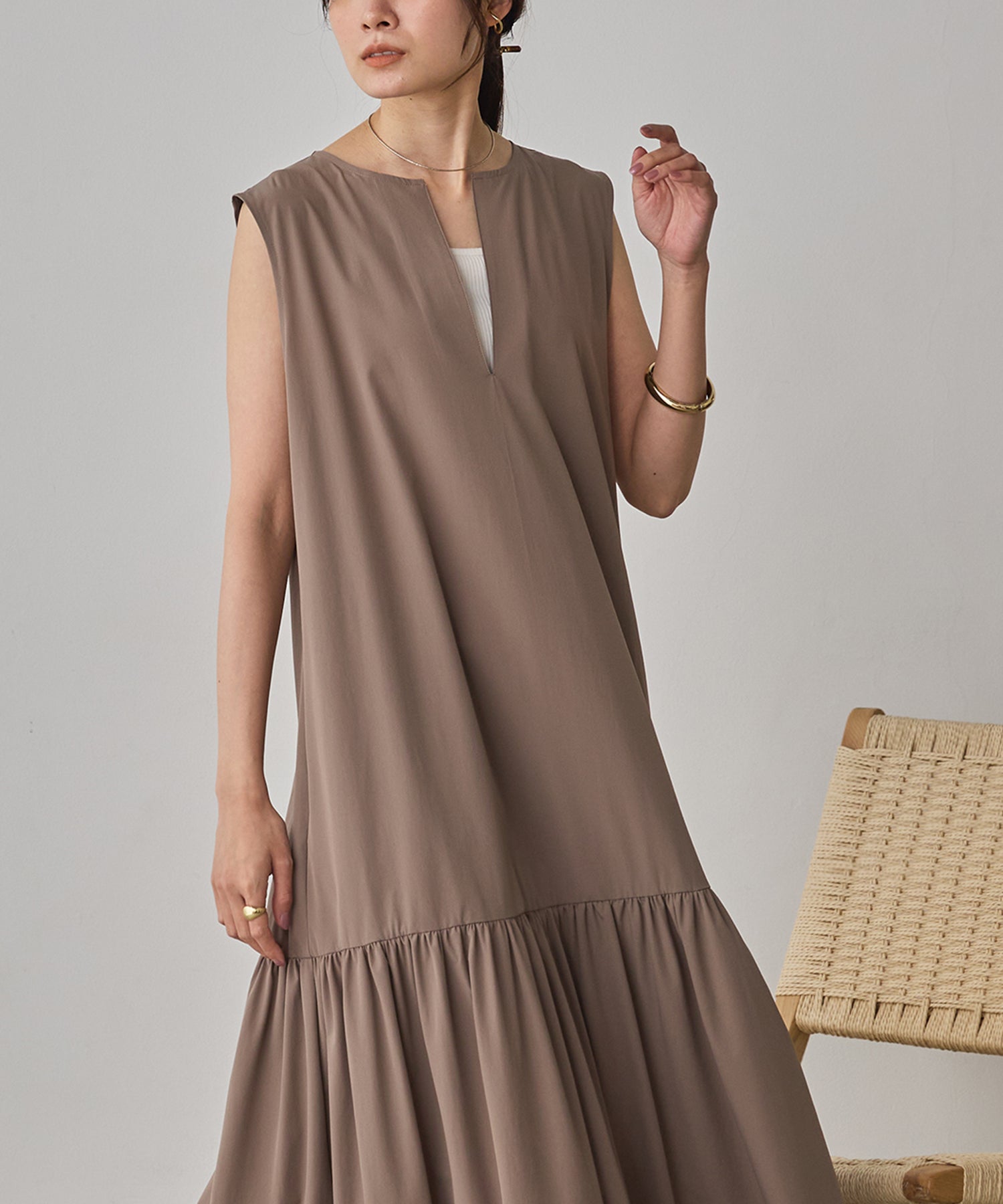 [ICE TOUCH]2WAY DRAWSTRING DRESS