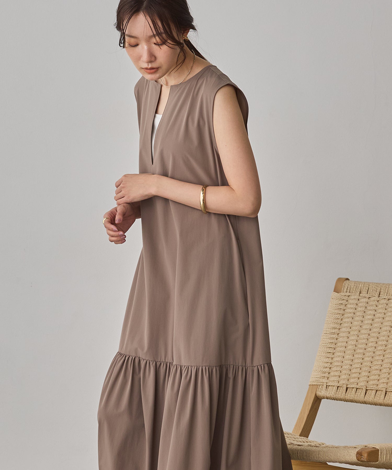 [ICE TOUCH]2WAY DRAWSTRING DRESS