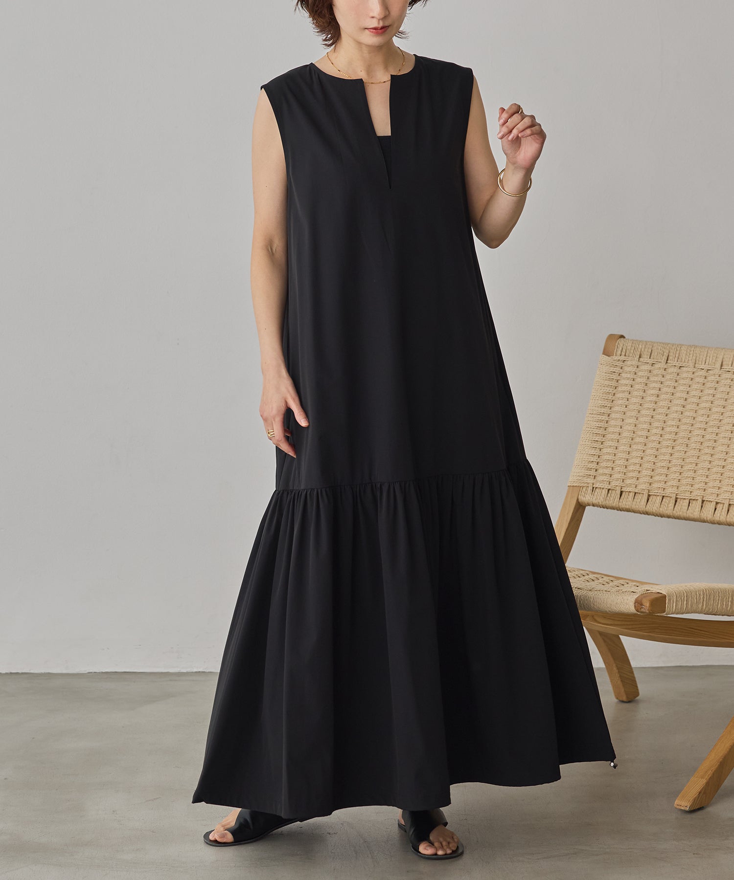 [ICE TOUCH]2WAY DRAWSTRING DRESS