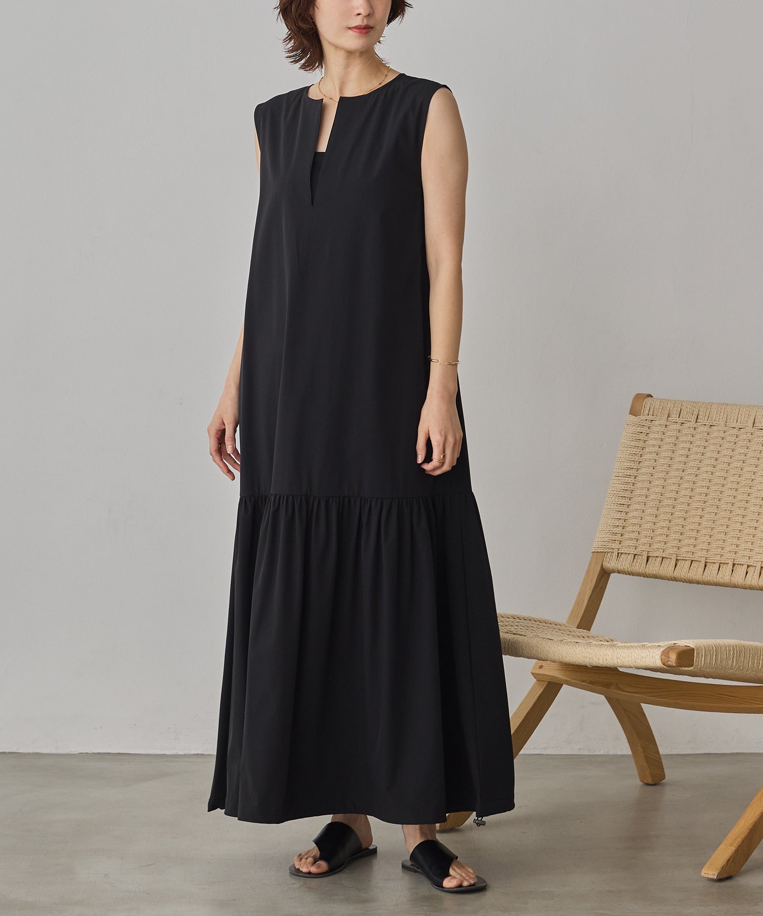 [ICE TOUCH]2WAY DRAWSTRING DRESS