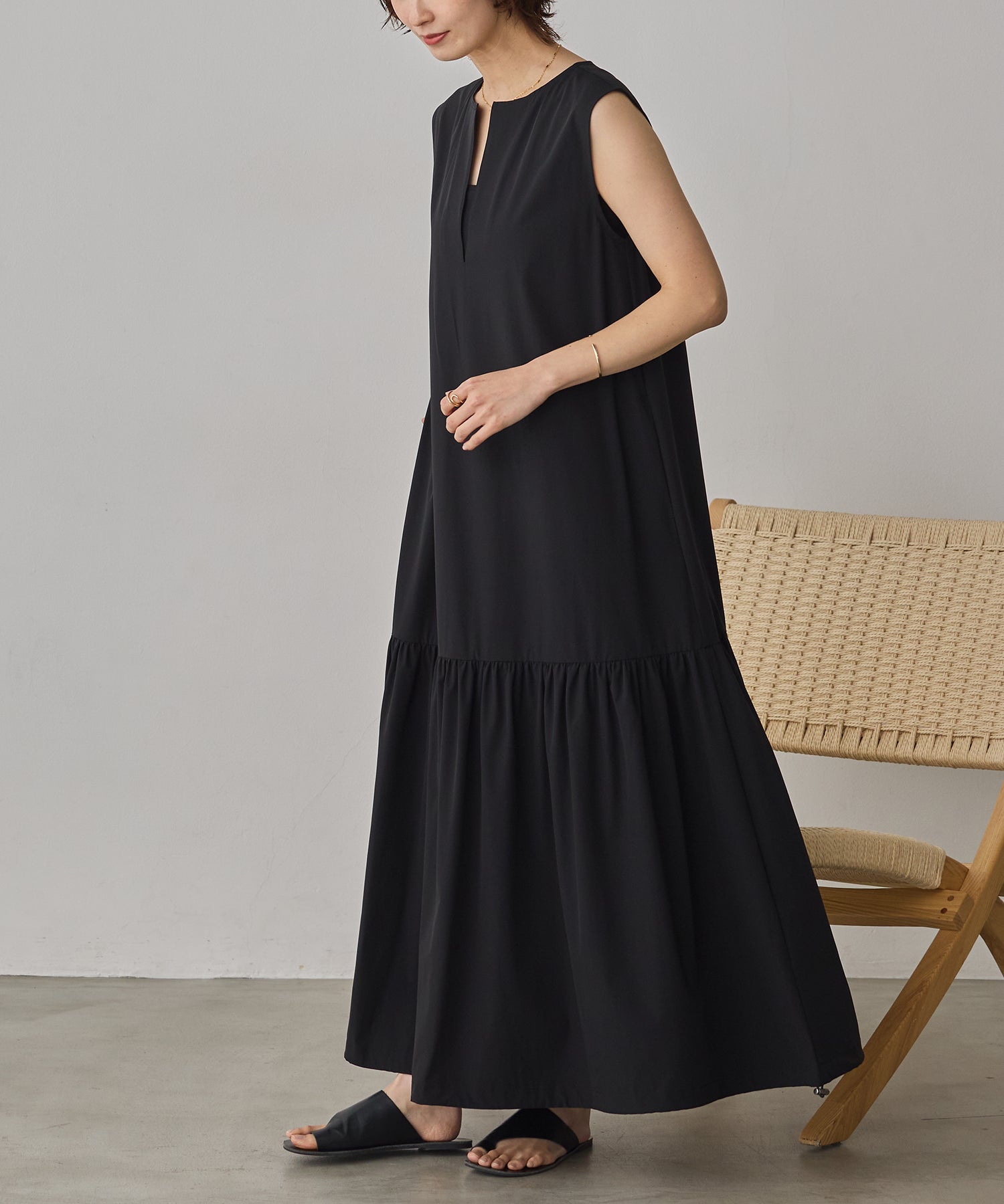 [ICE TOUCH]2WAY DRAWSTRING DRESS