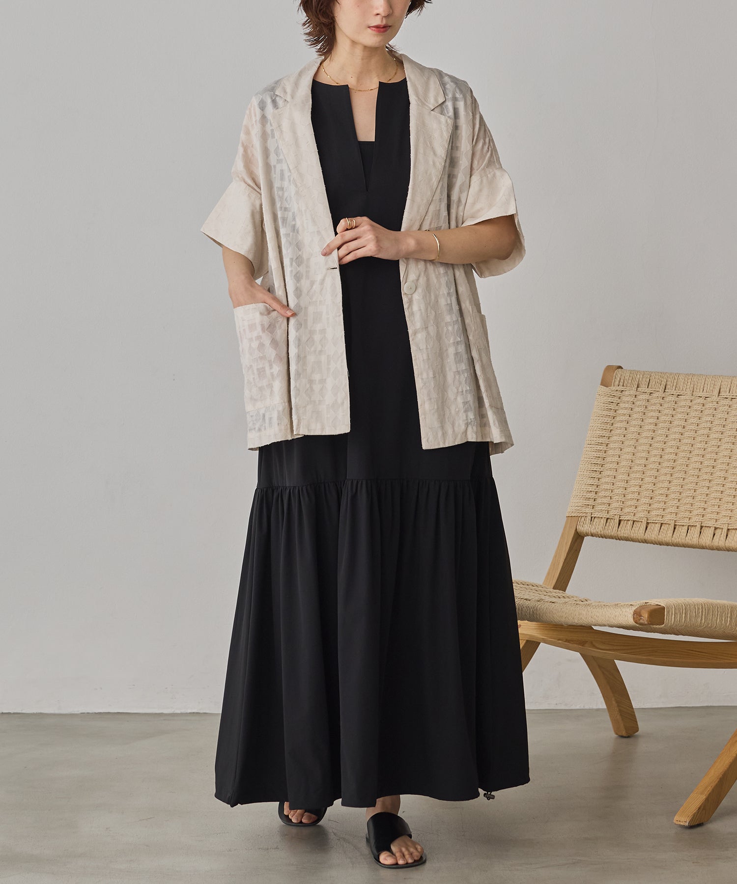 [ICE TOUCH]2WAY DRAWSTRING DRESS