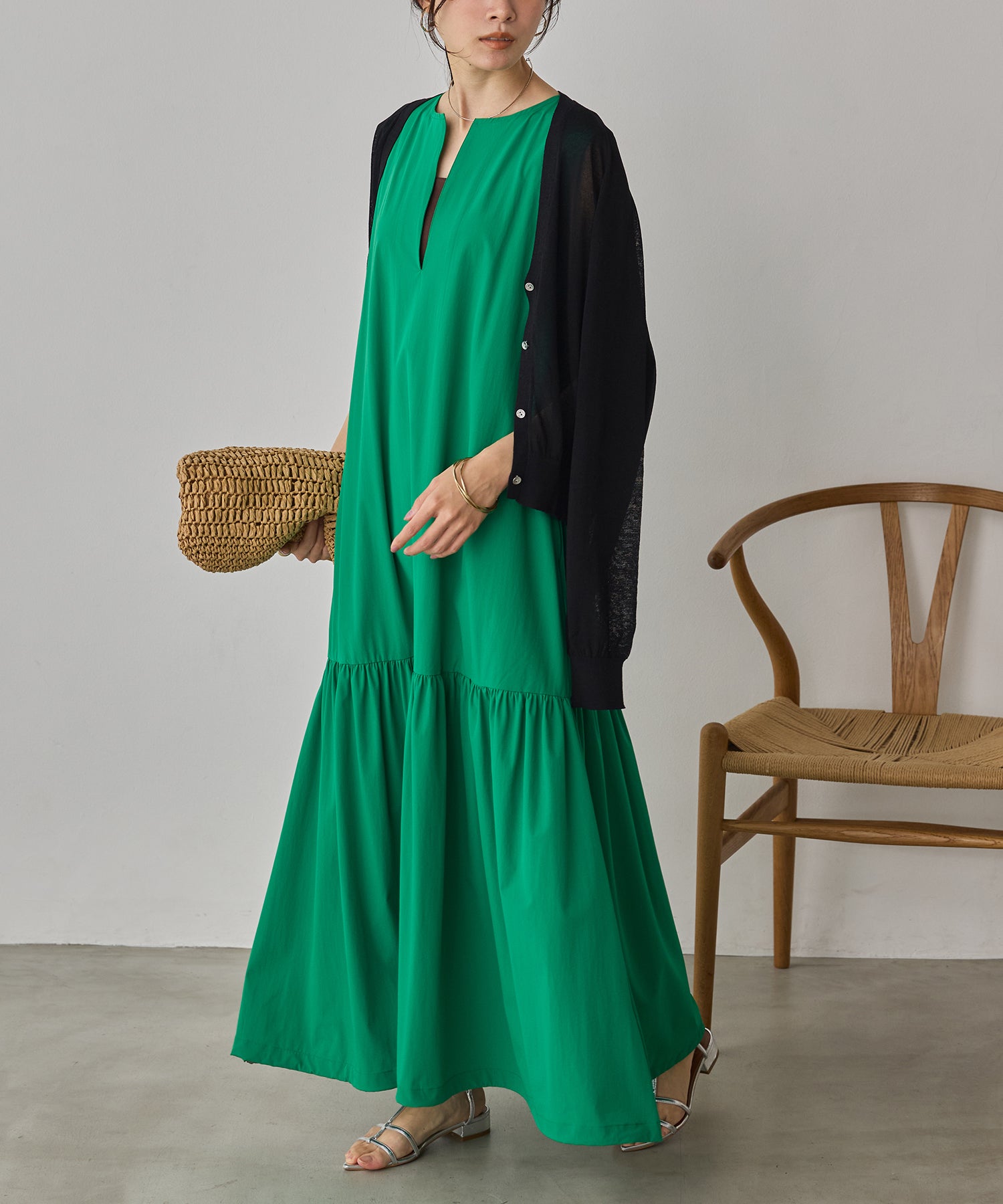 [ICE TOUCH]2WAY DRAWSTRING DRESS