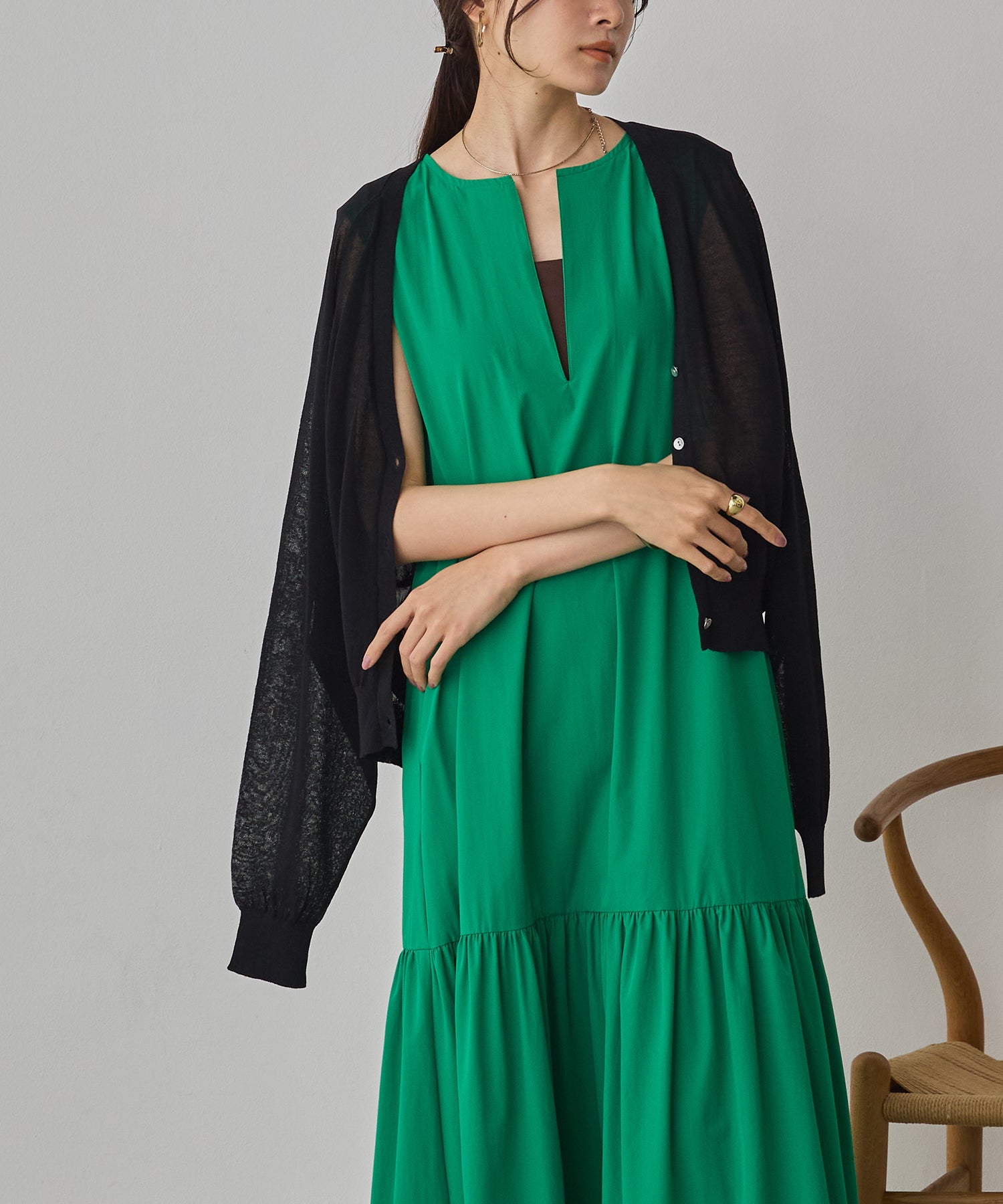 [ICE TOUCH]2WAY DRAWSTRING DRESS