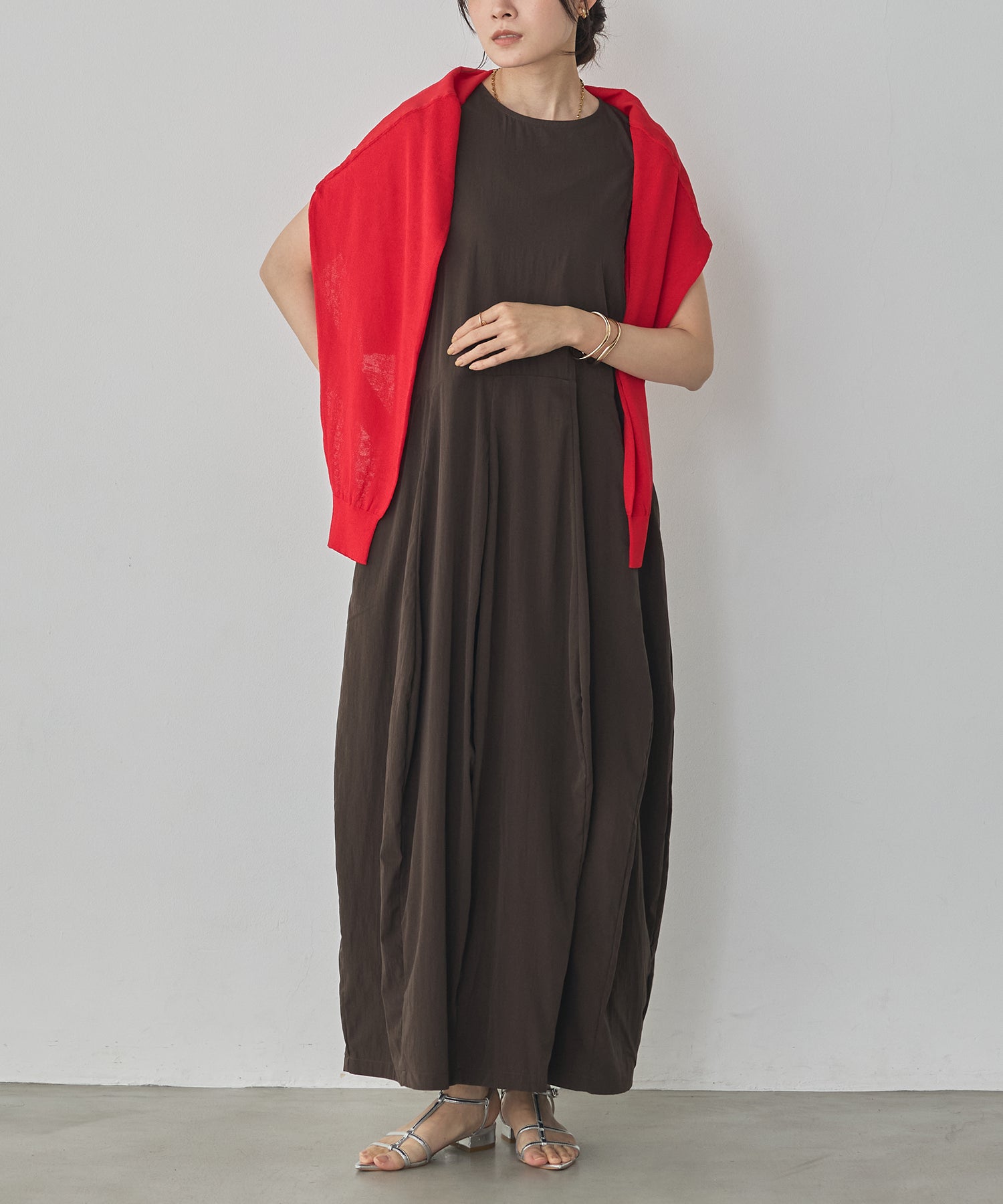 RIBBED BALLOON DRESS