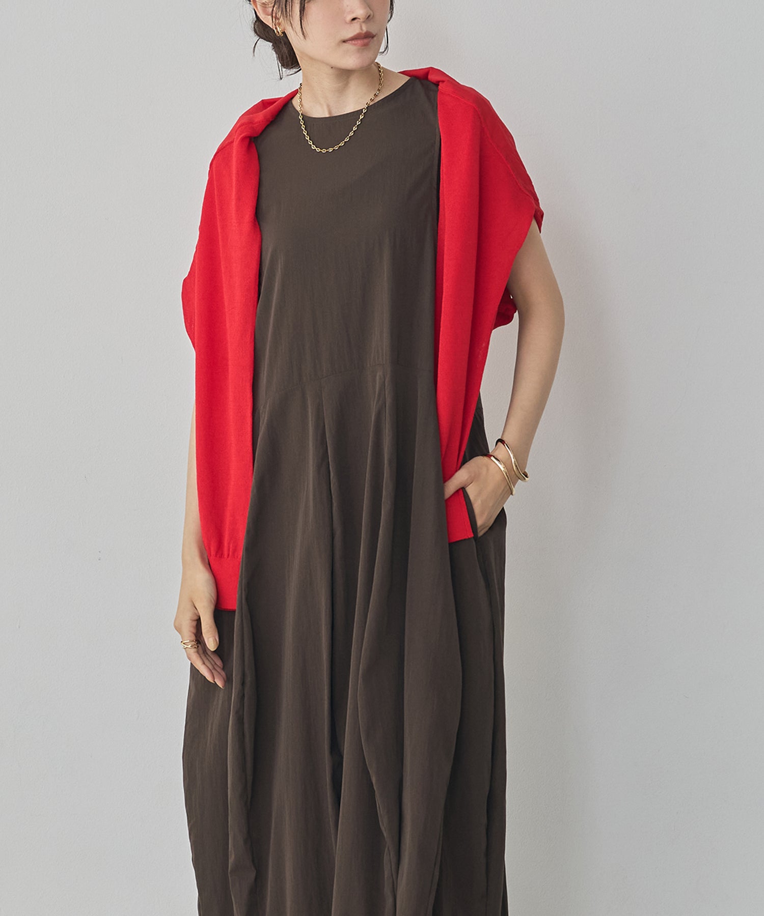 RIBBED BALLOON DRESS