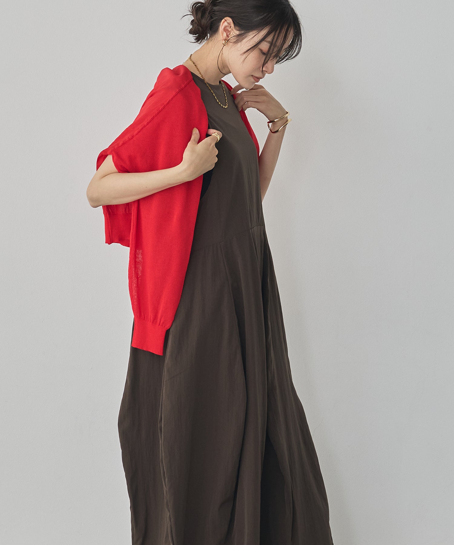 RIBBED BALLOON DRESS