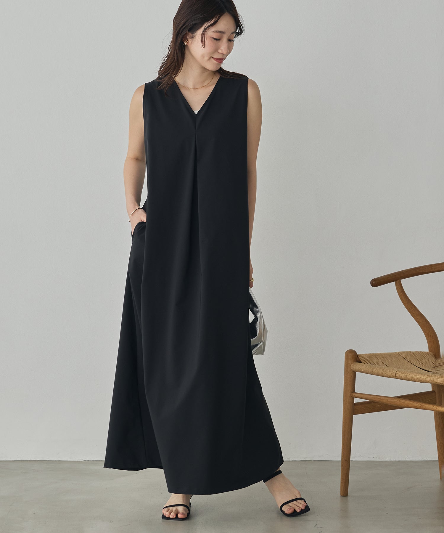 [ICE TOUCH] THICK-KNIT 2-WAY A-LINE DRESS