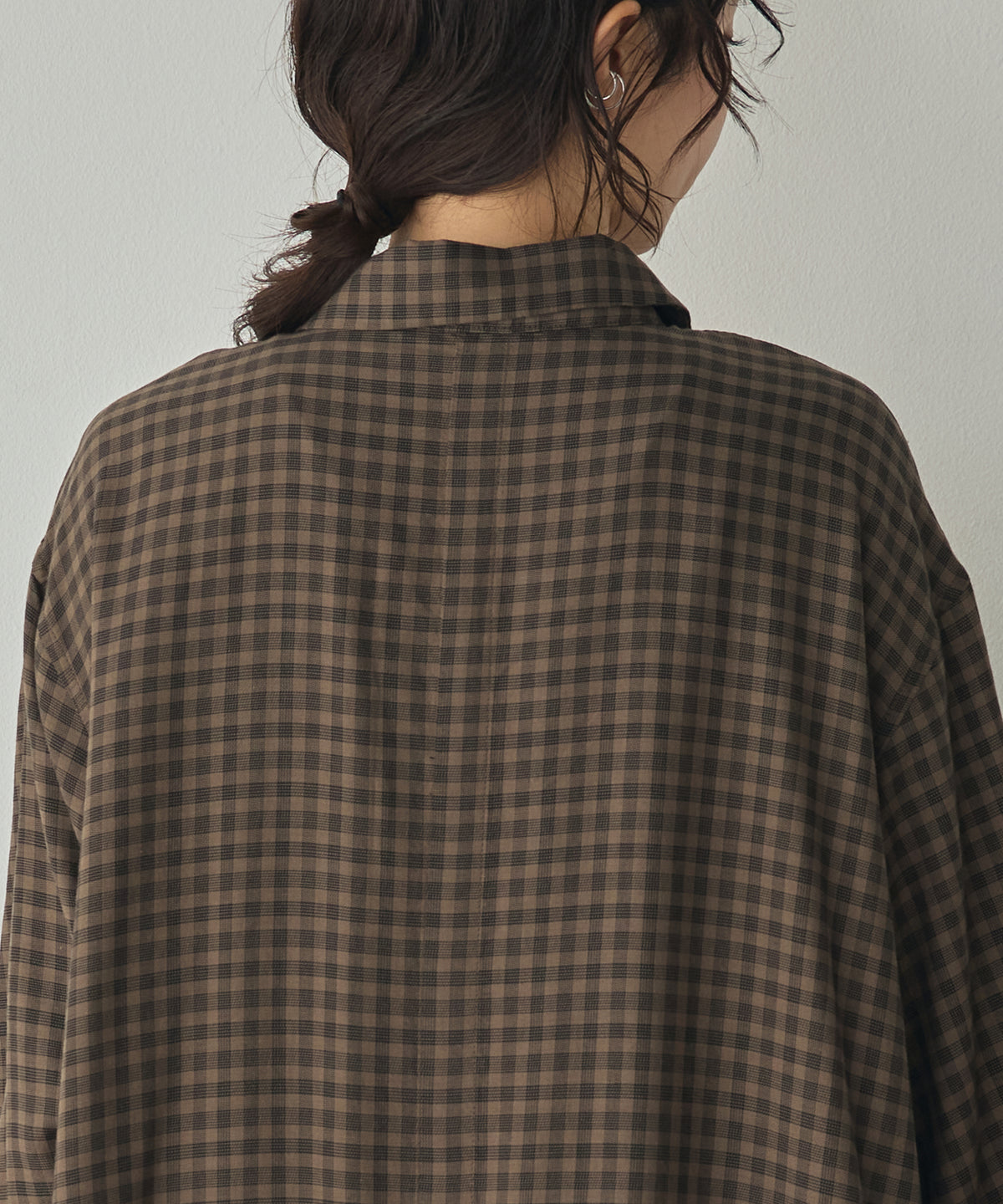 HALF-ZIP CHECKERED DRESS