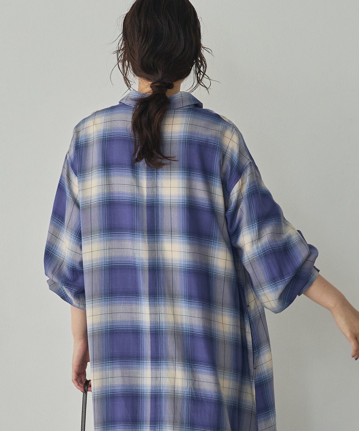 HALF-ZIP CHECKERED DRESS